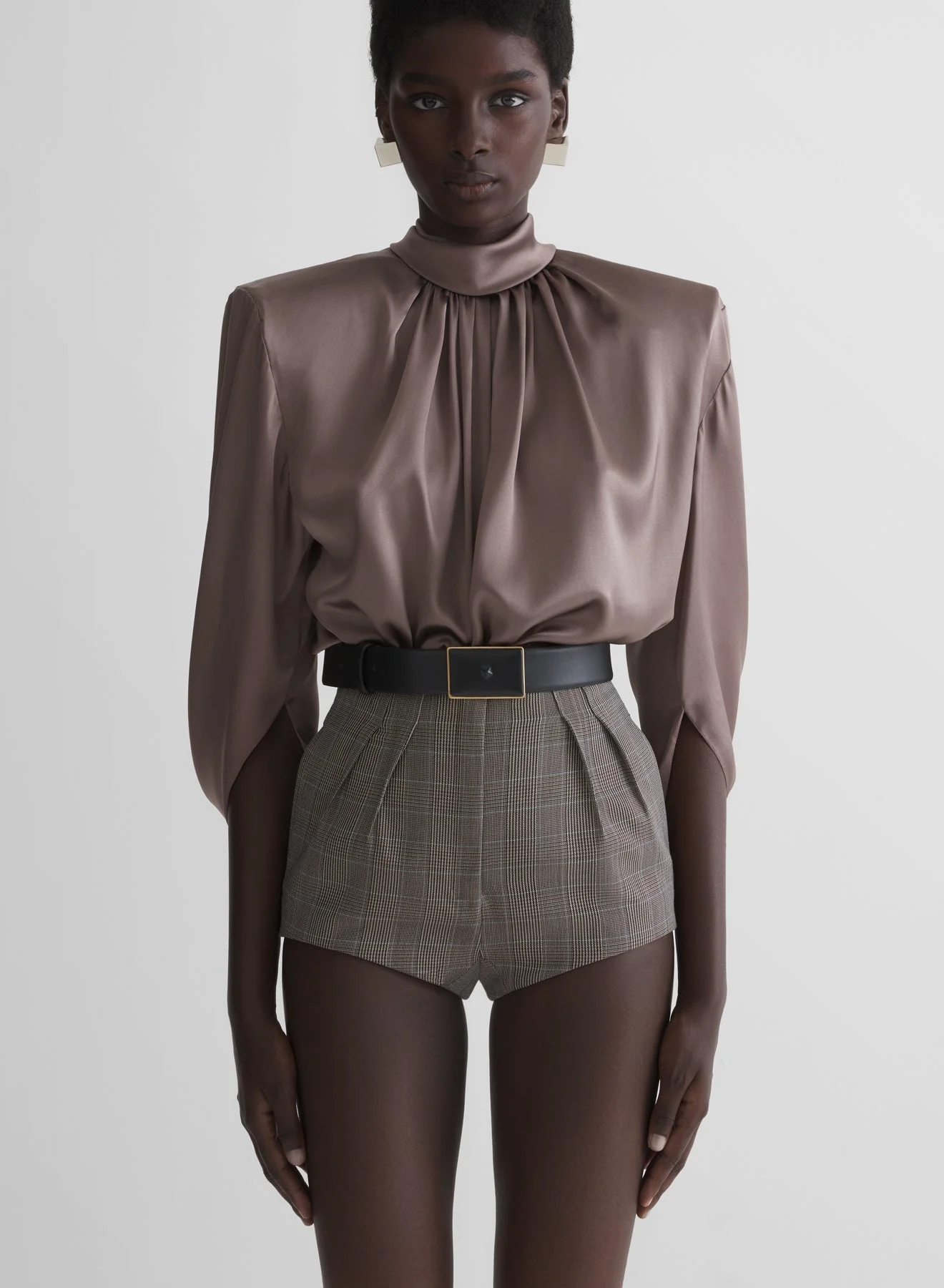 brown cascade tunic - 1