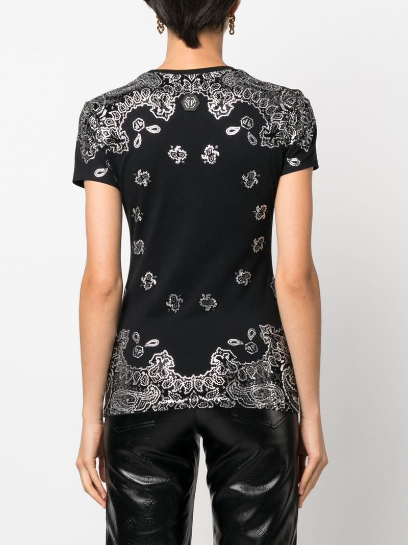 bandana rhinestone-embellished T-shirt 4
