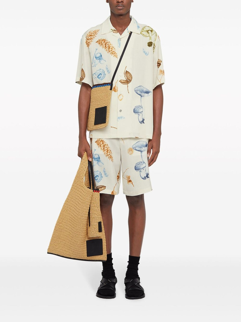 Jil Sander belted graphic-print shorts outlook