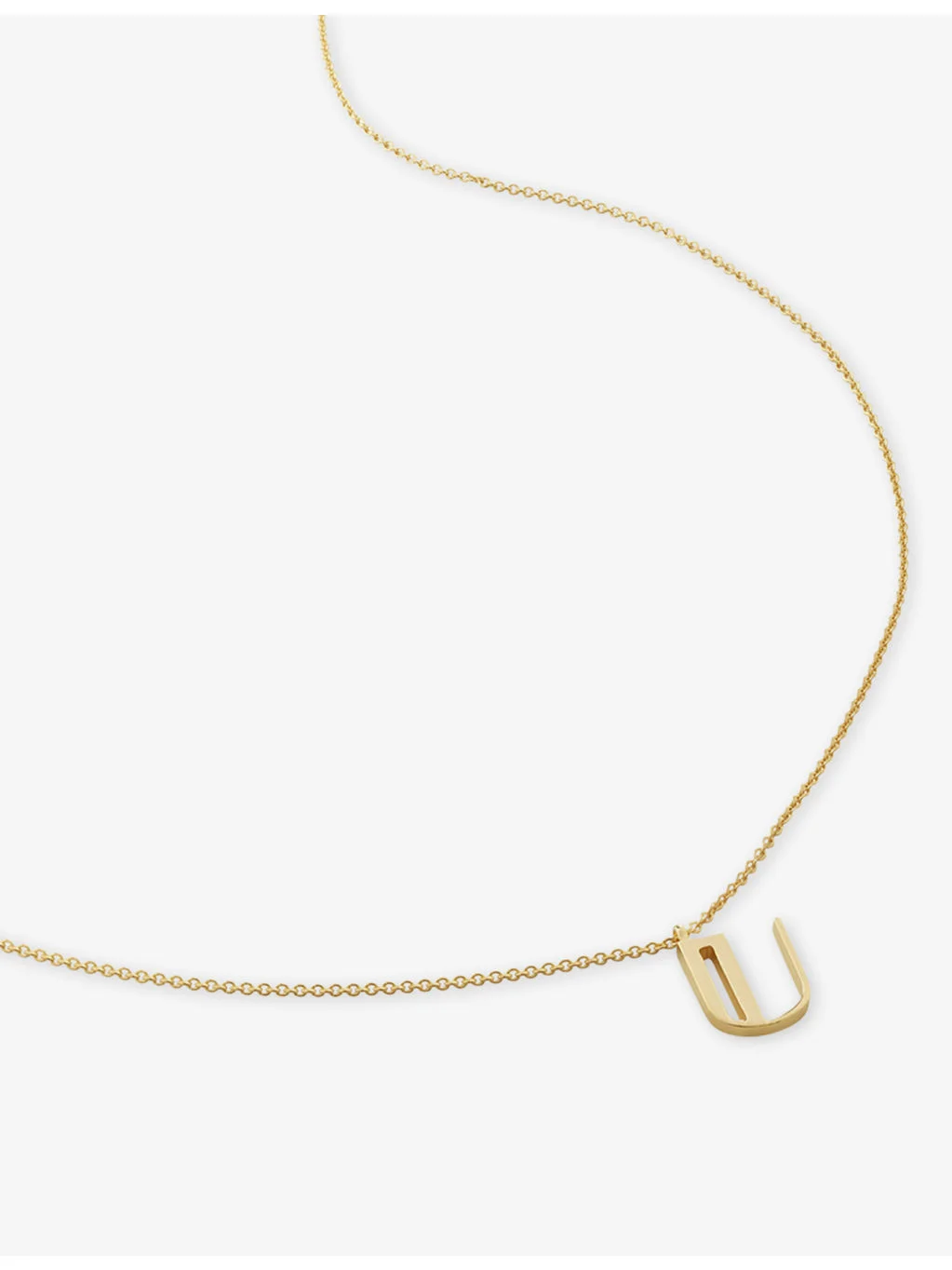 Initial U 18ct Gold-Vermeil Plated 925 Sterling Silver Necklace - 1