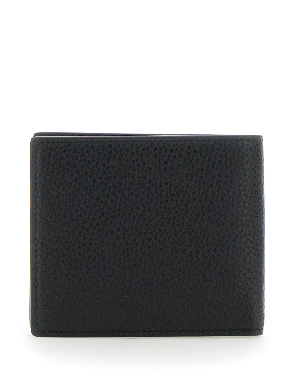 Gucci Men Black Bi-Fold Wallet With Embossed Logo Lettering On The Front In Grained Leather Man - 4