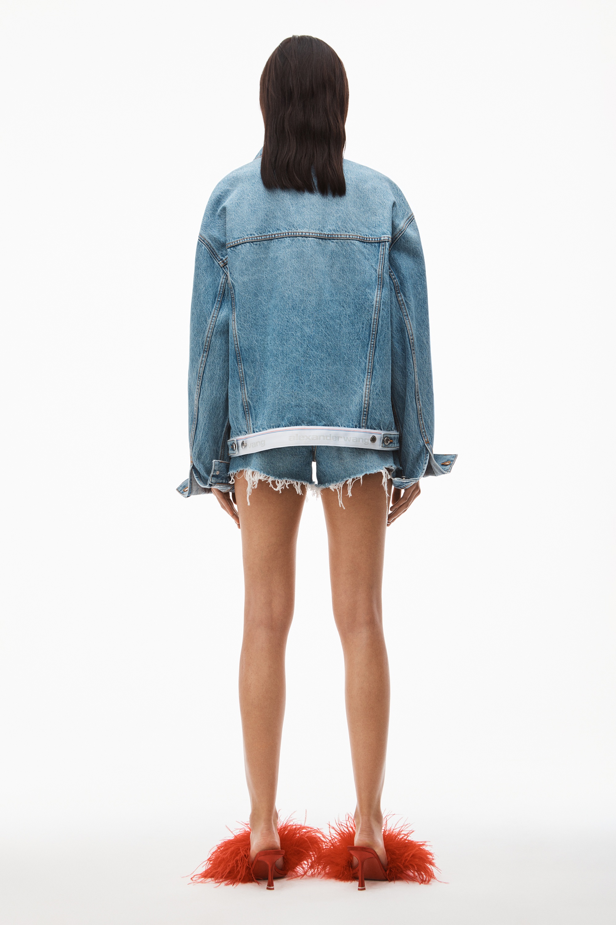 LOGO TRUCKER JACKET IN DENIM - 5