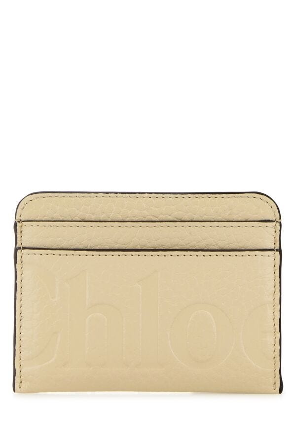 Cream leather card holder - 1