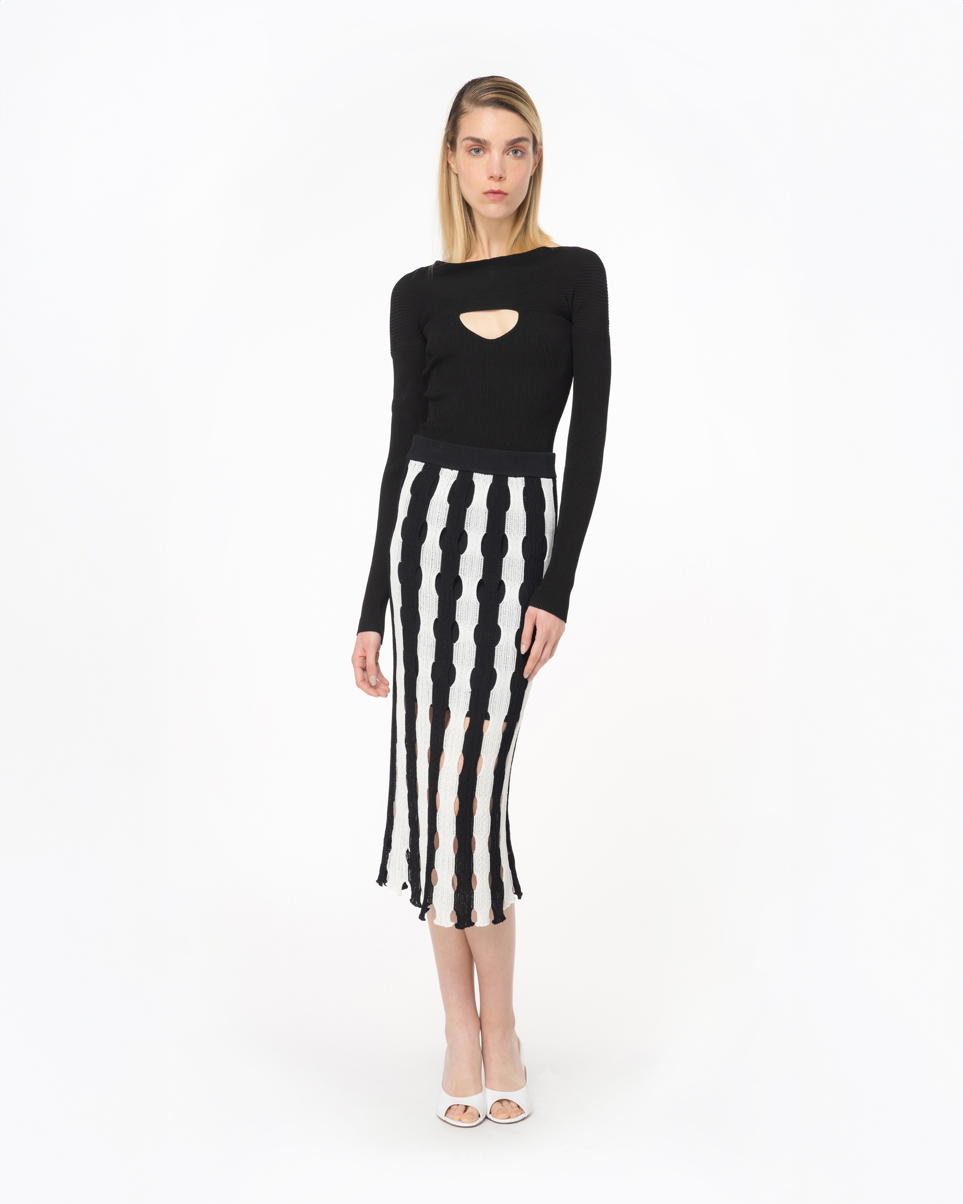 OPENWORK KNIT SKIRT - 2