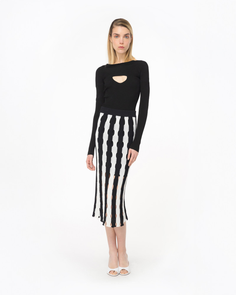 PINKO OPENWORK KNIT SKIRT outlook