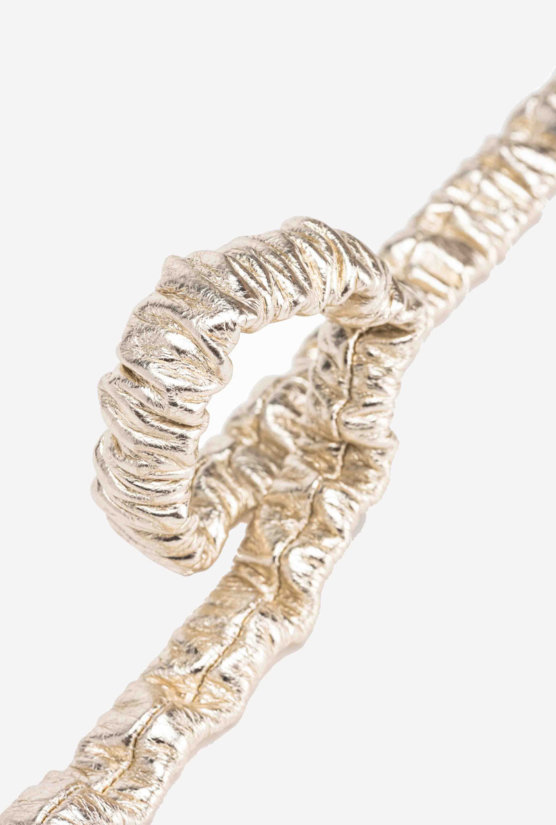 LAMINATED THIN BELT WITH GATHERING AND LOVE BIRDS 2CM 4