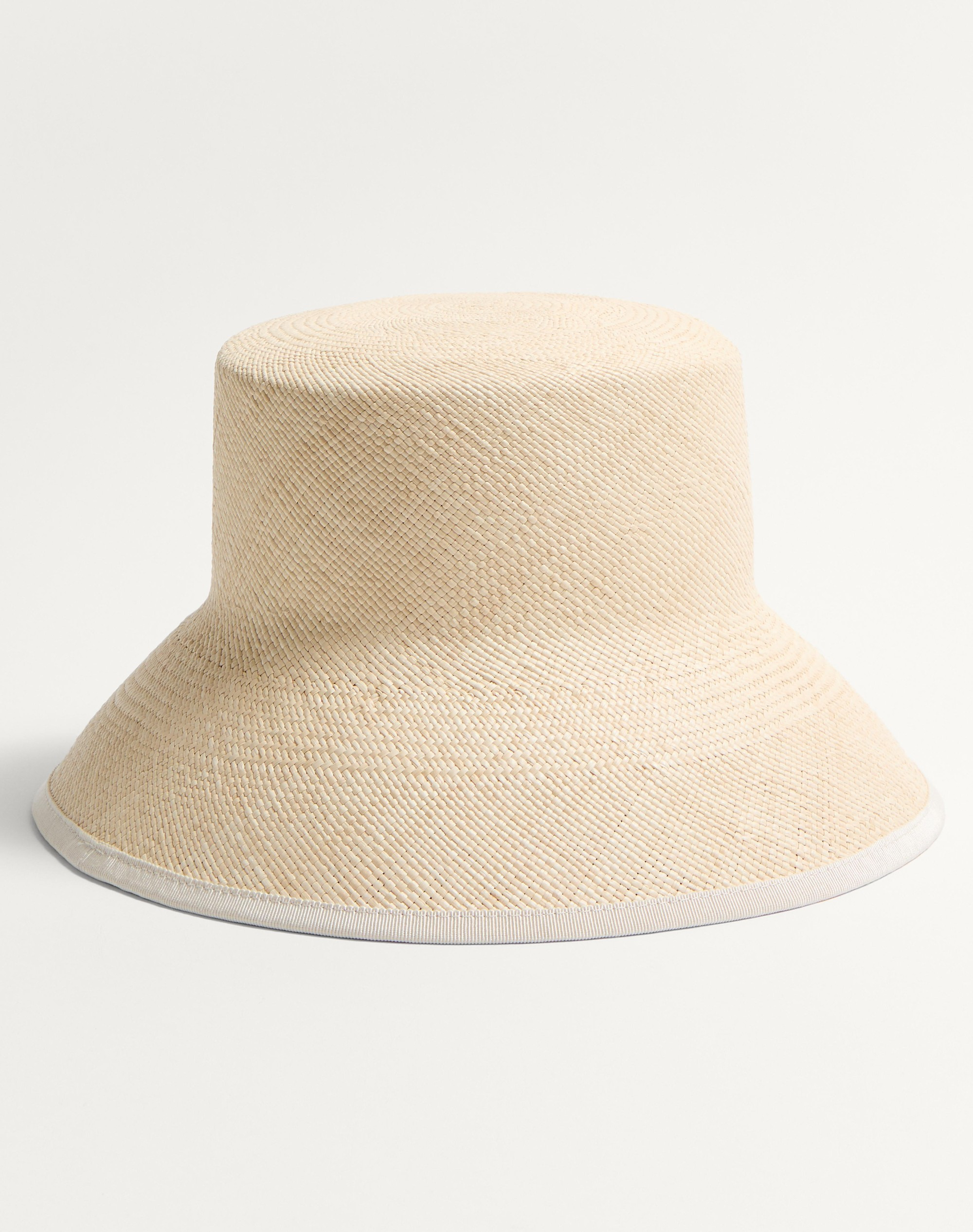 VLOGO SIGNATURE STRAW BUCKET HAT WITH LEATHER TRIM AND CHERRYFIC EMBROIDERY - 3