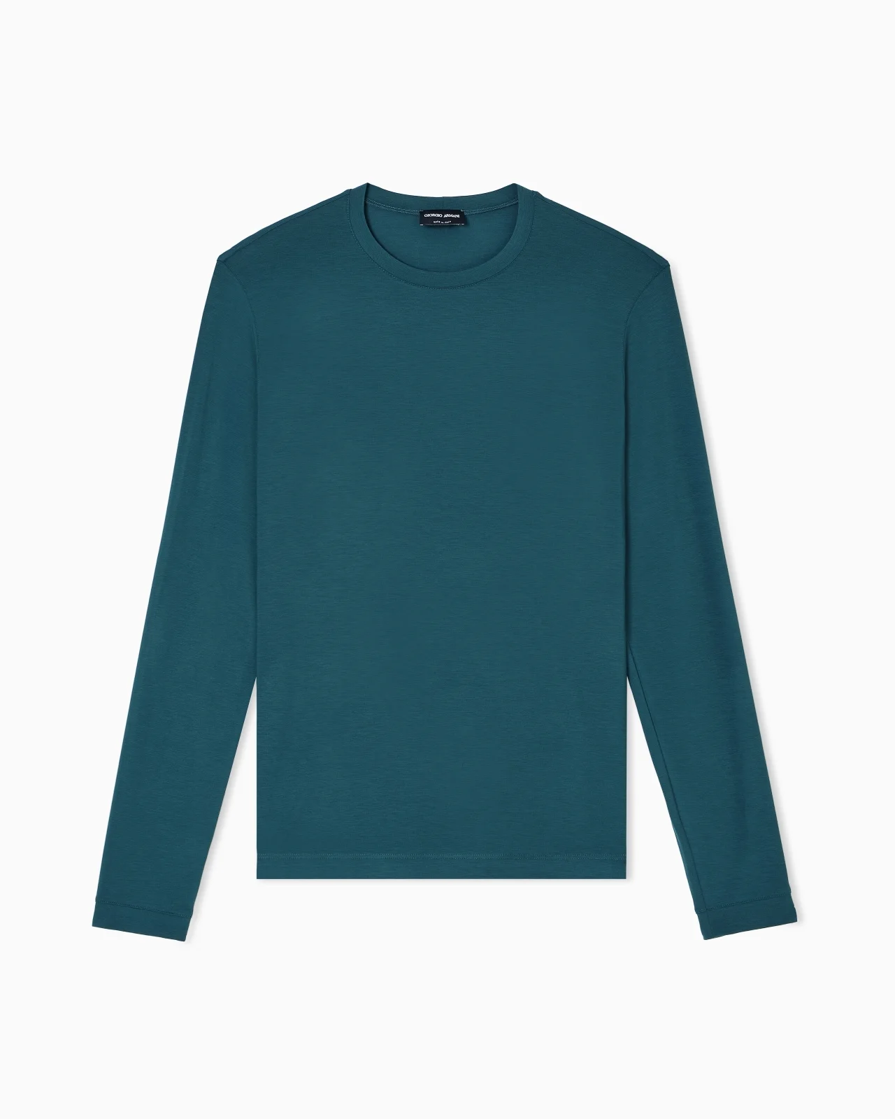 STRETCH VISCOSE JERSEY JUMPER WITH CREW NECK AND LONG SLEEVES - 1