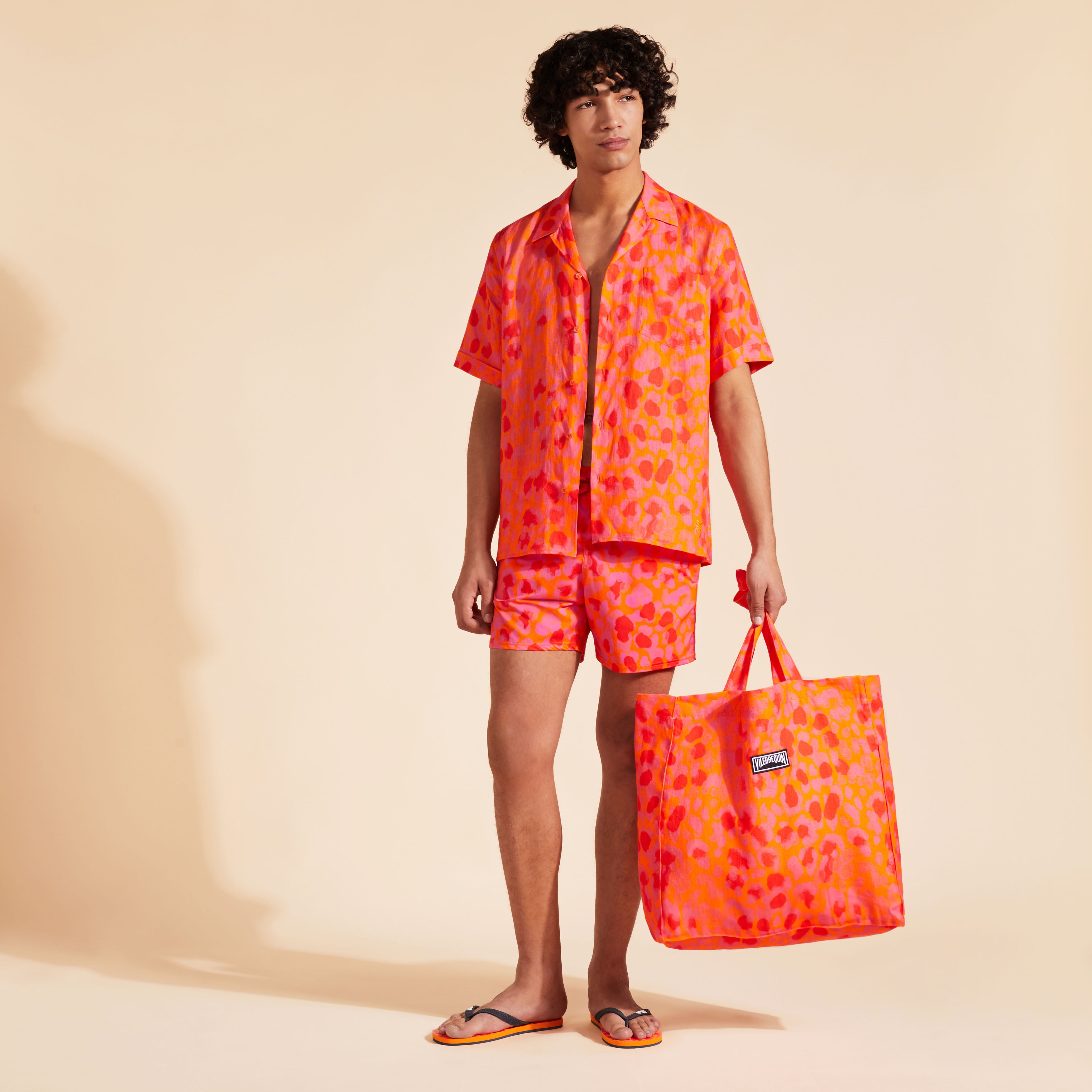Men Bowling Linen Shirt New Leopard - 5