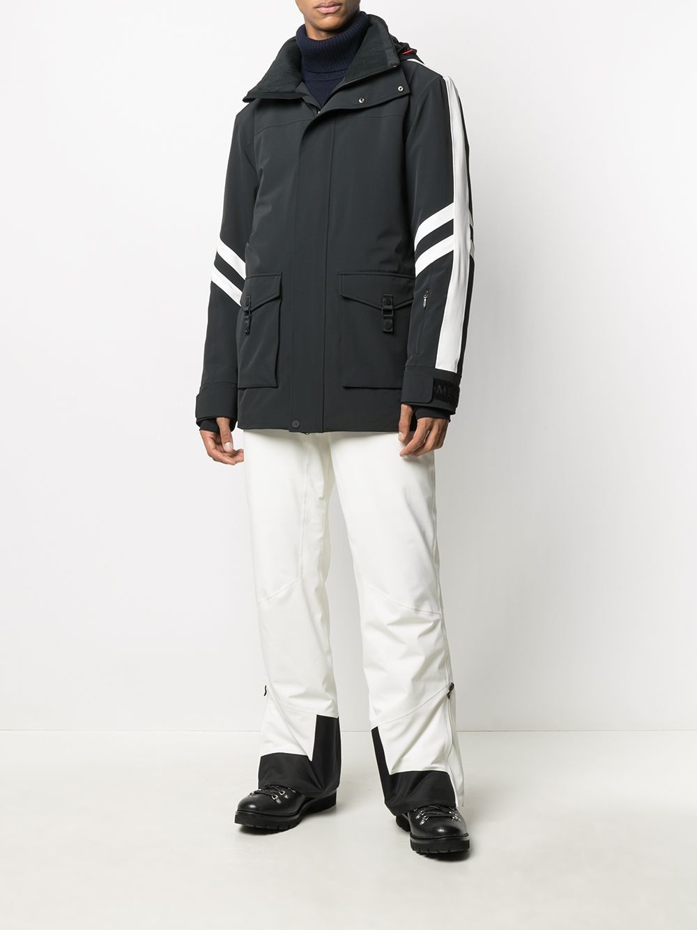 side stripe detail hooded jacket - 2