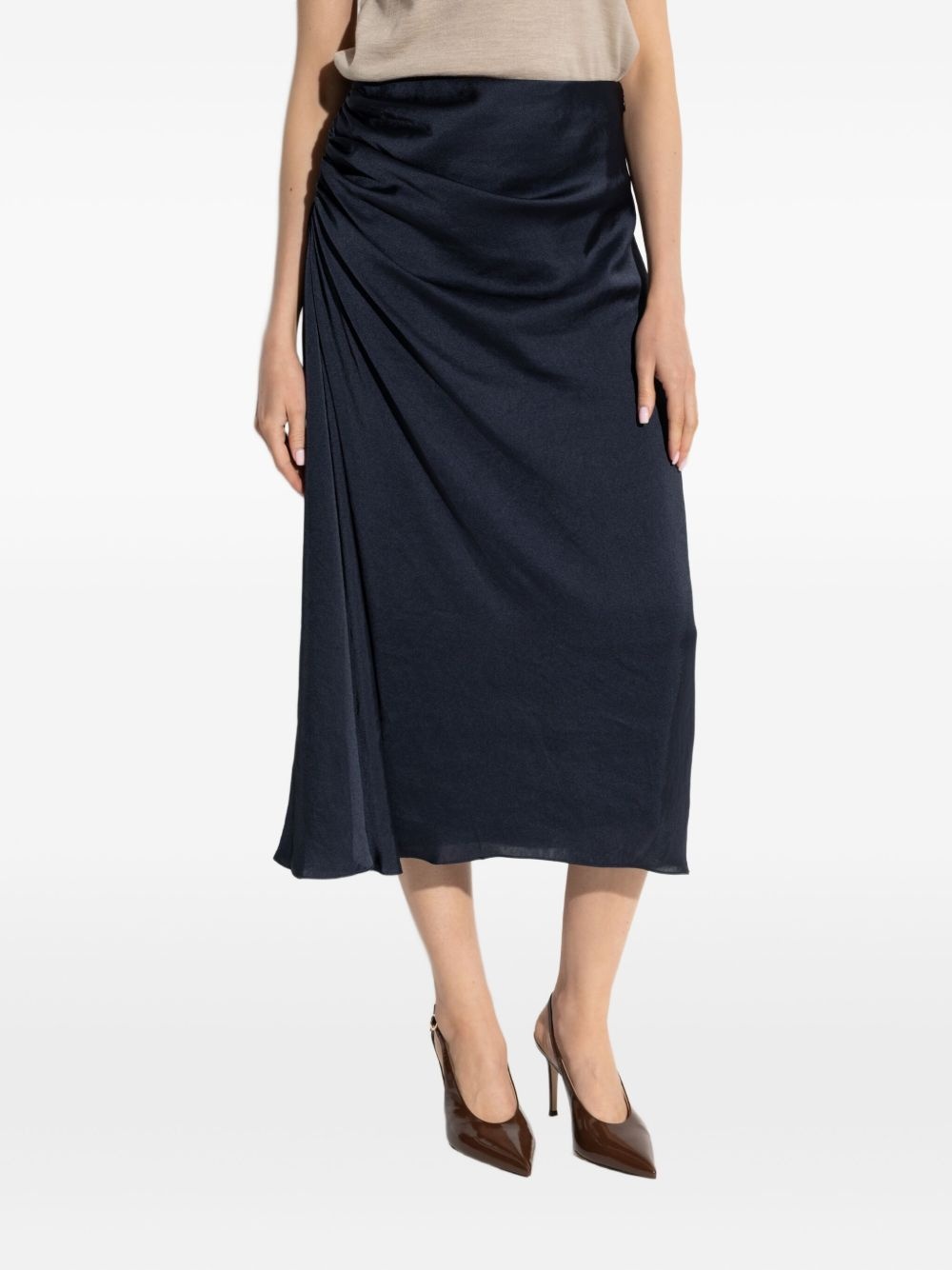 draped midi skirt - 3