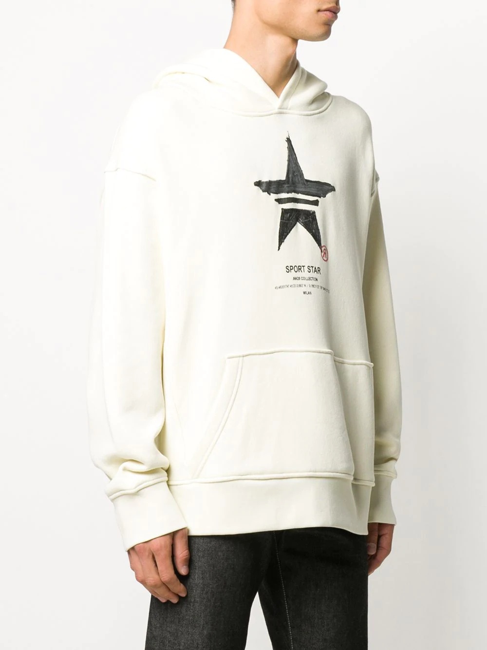 hand-painted Sports Star print hoodie - 3