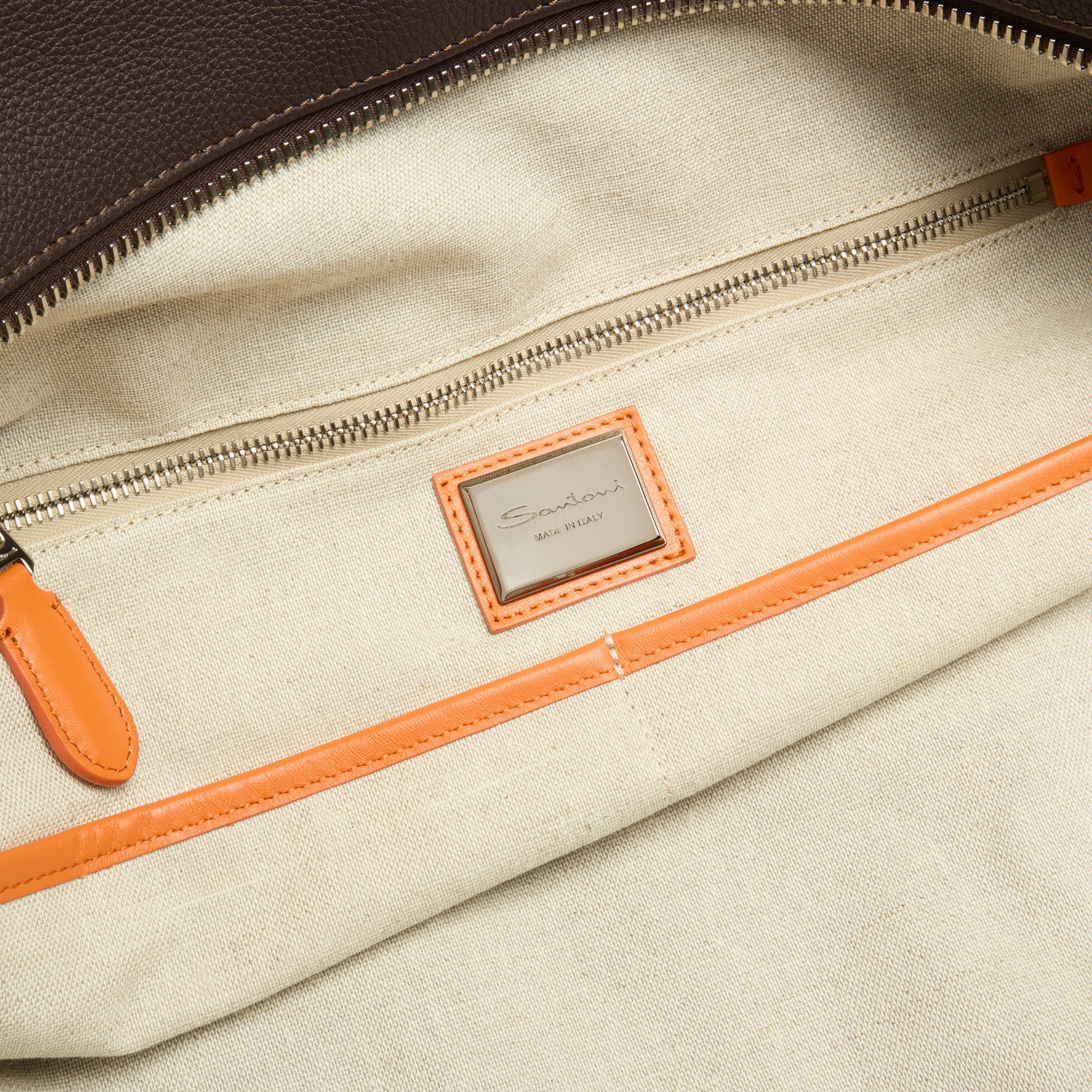 Dark brown tumbled leather weekend bag - 4