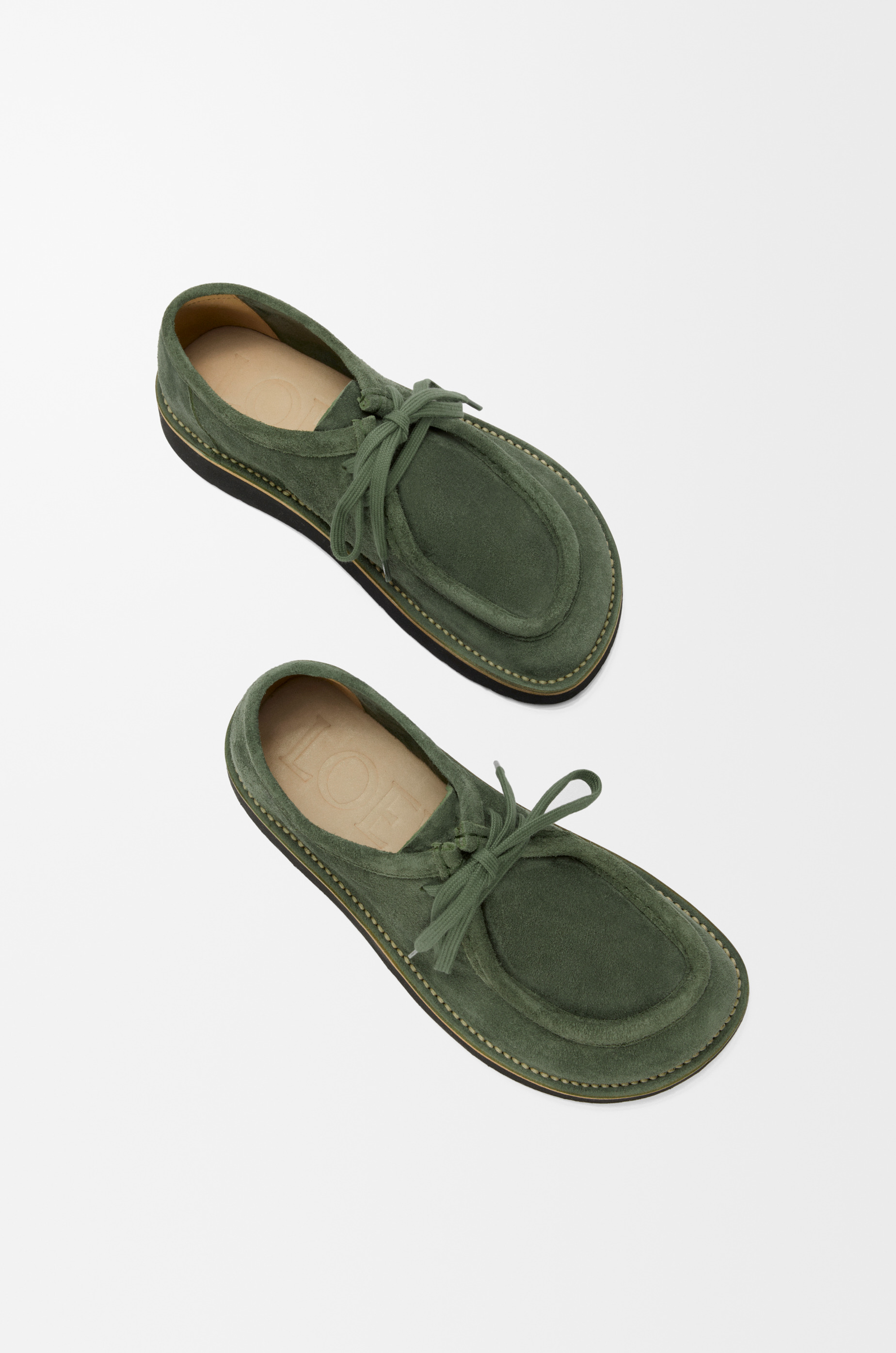 Faro lace-up in suede calfskin - 4