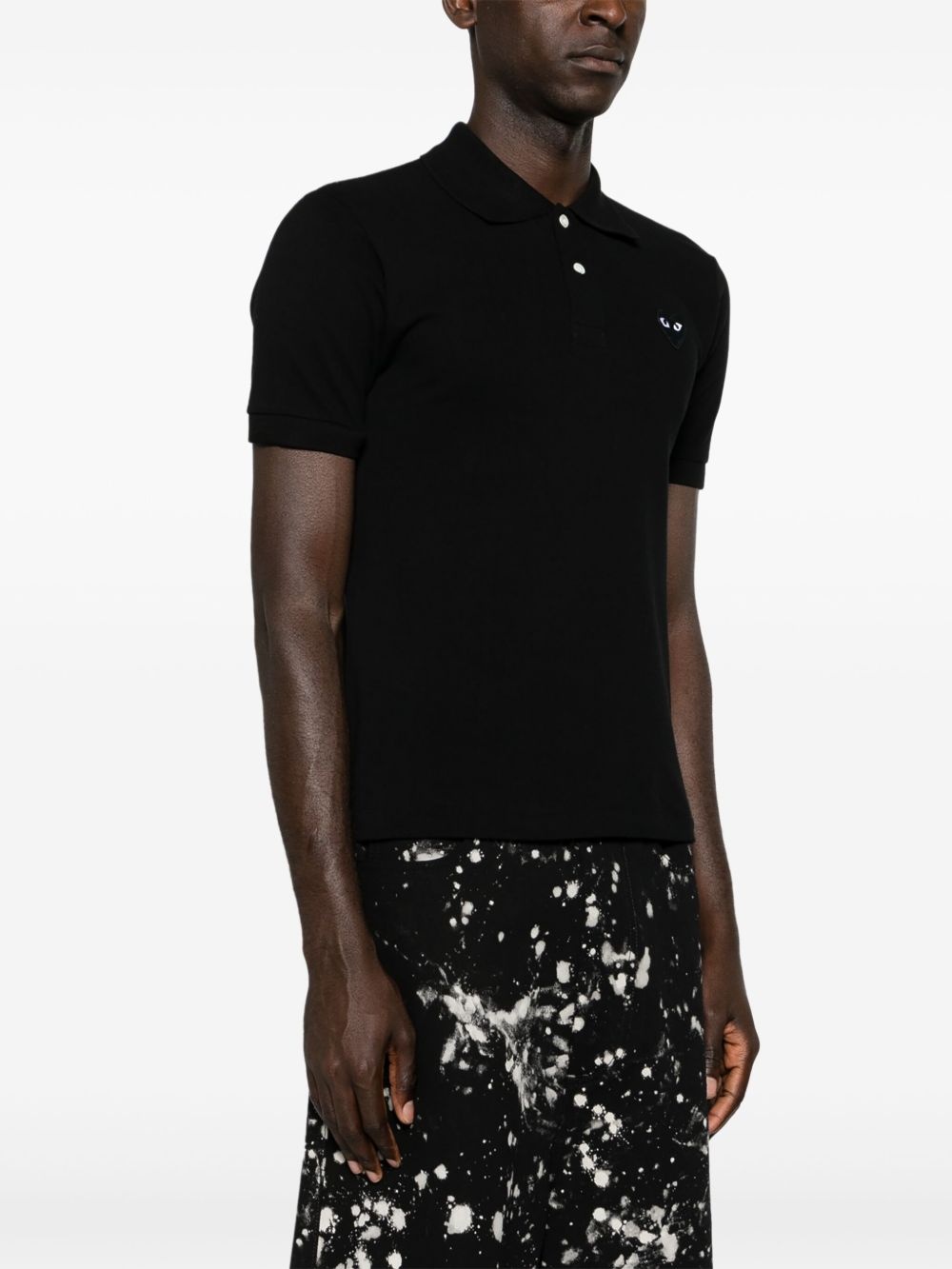heart-patch cotton polo shirt - 4