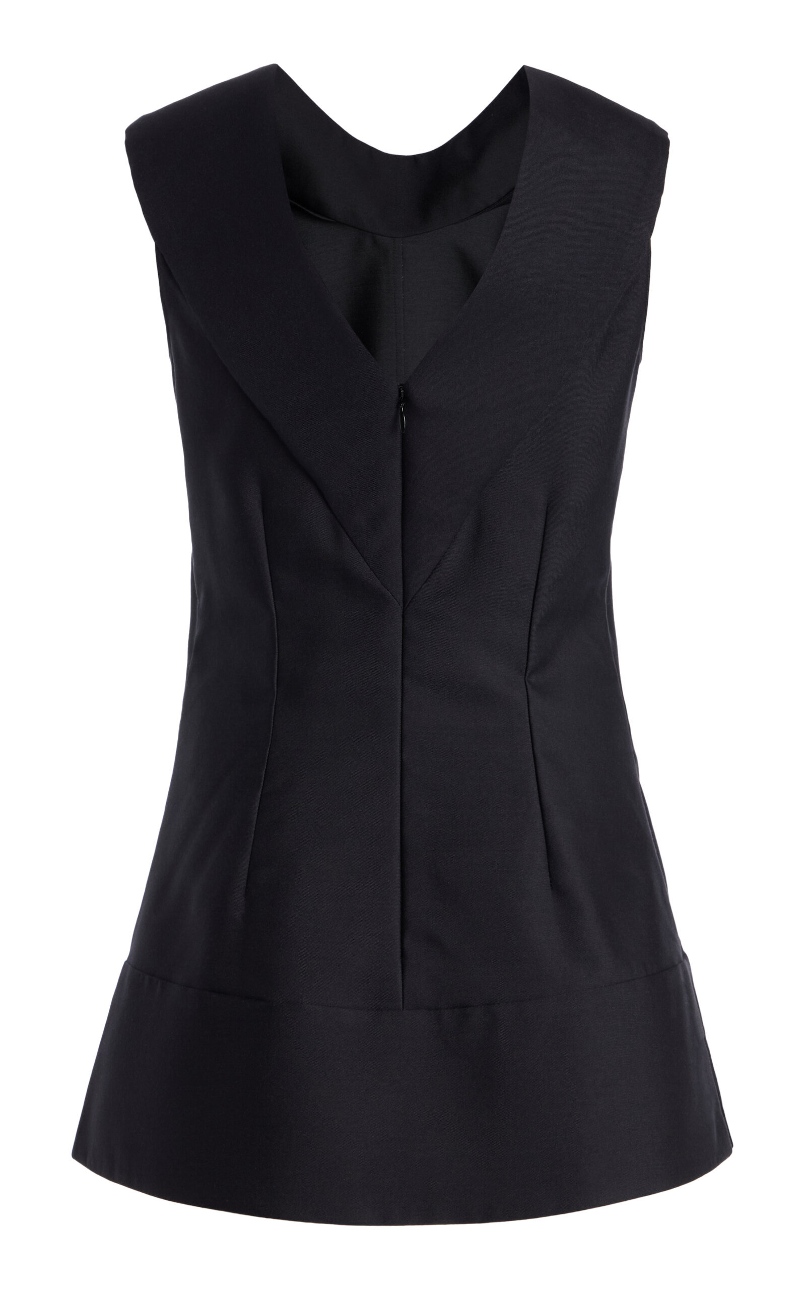 The Bowie Draped Wool-Silk Mikado Top black - 5