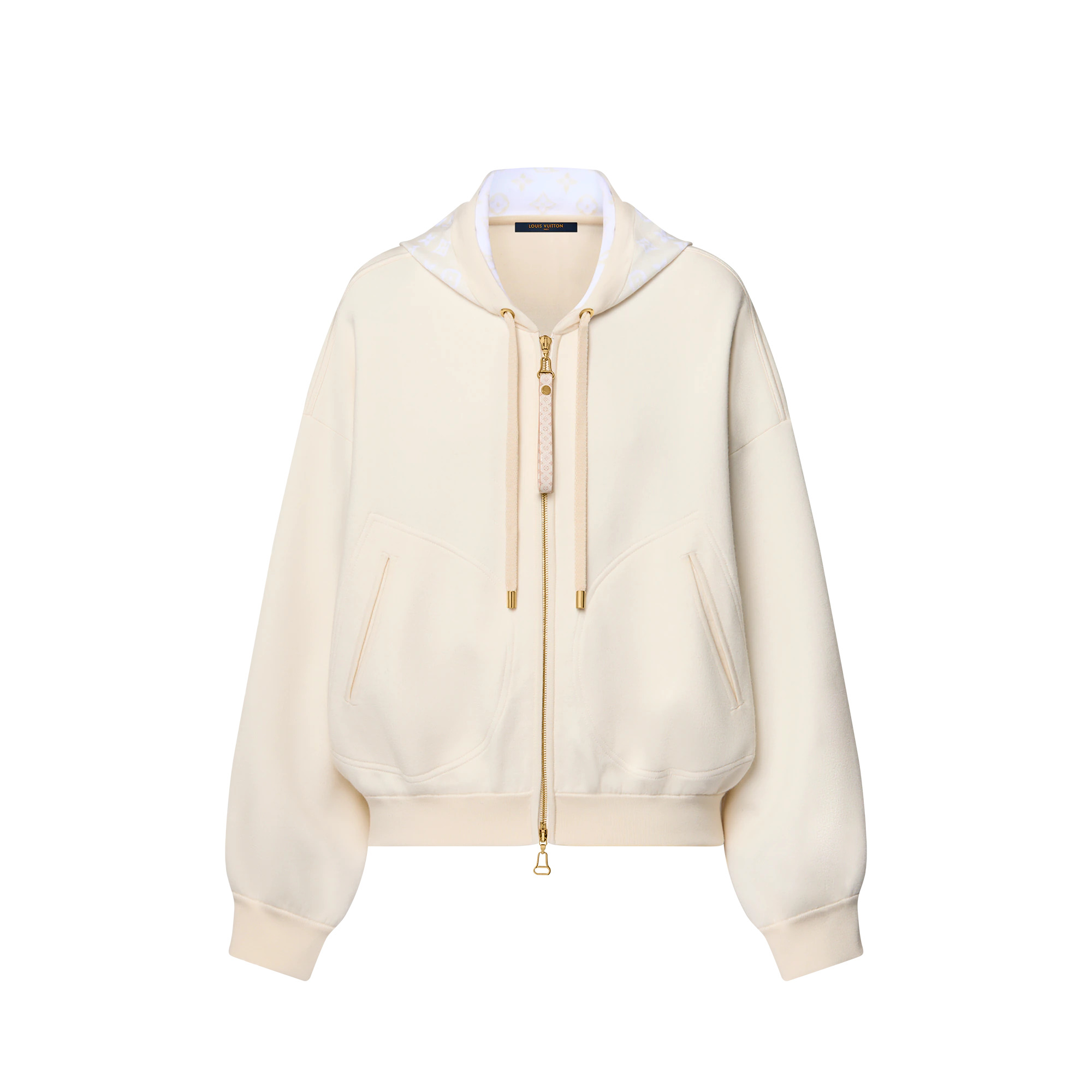 Monogram Accent Knit Hoodie - 1