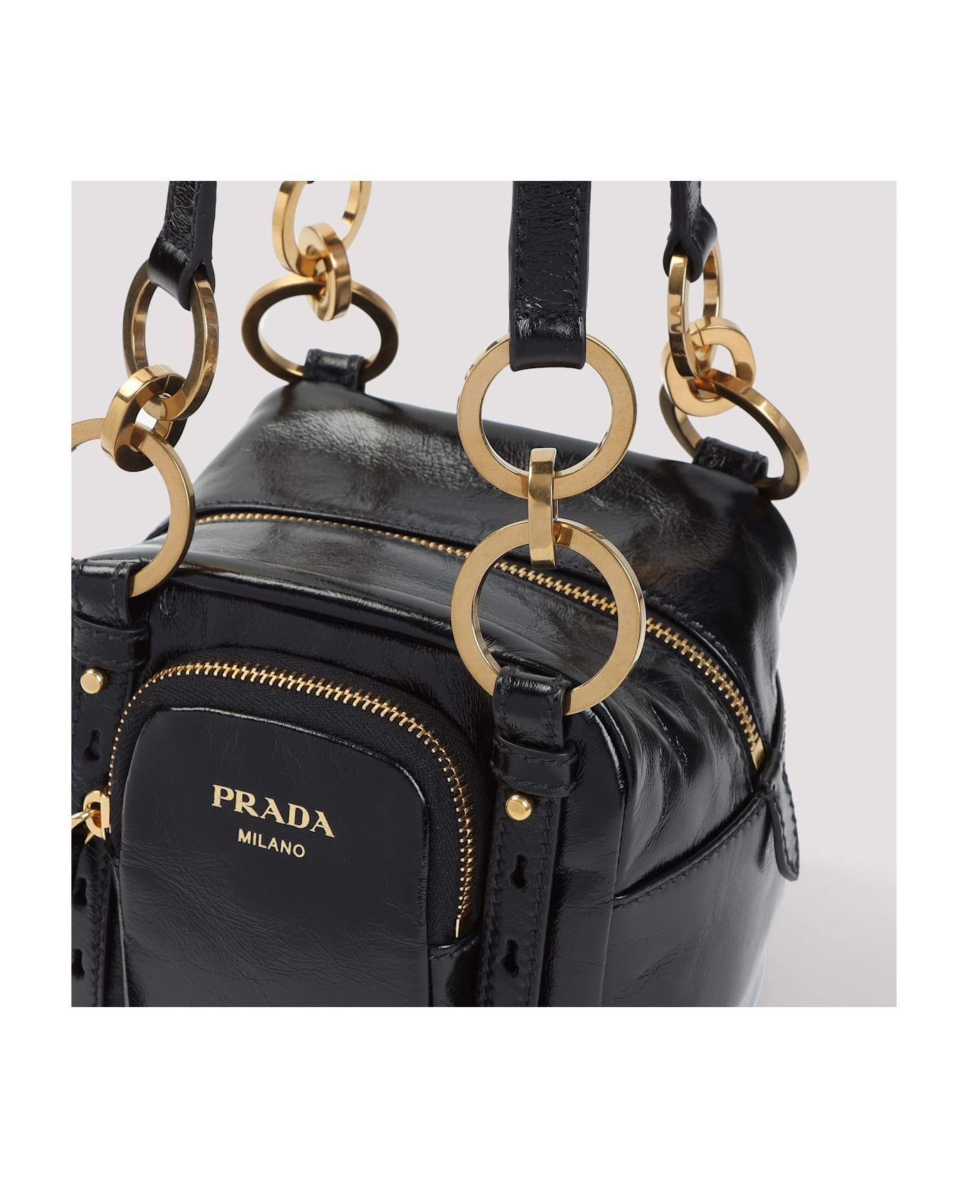 Black Mini Prada Dangle Handbag - 5