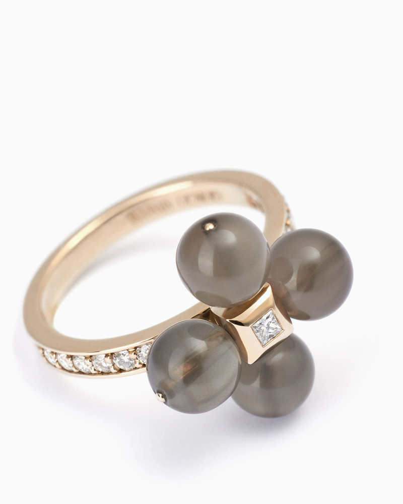 GIORGIO ARMANI 18K GOLD, DIAMOND AND MOONSTONE GIOIA RING outlook