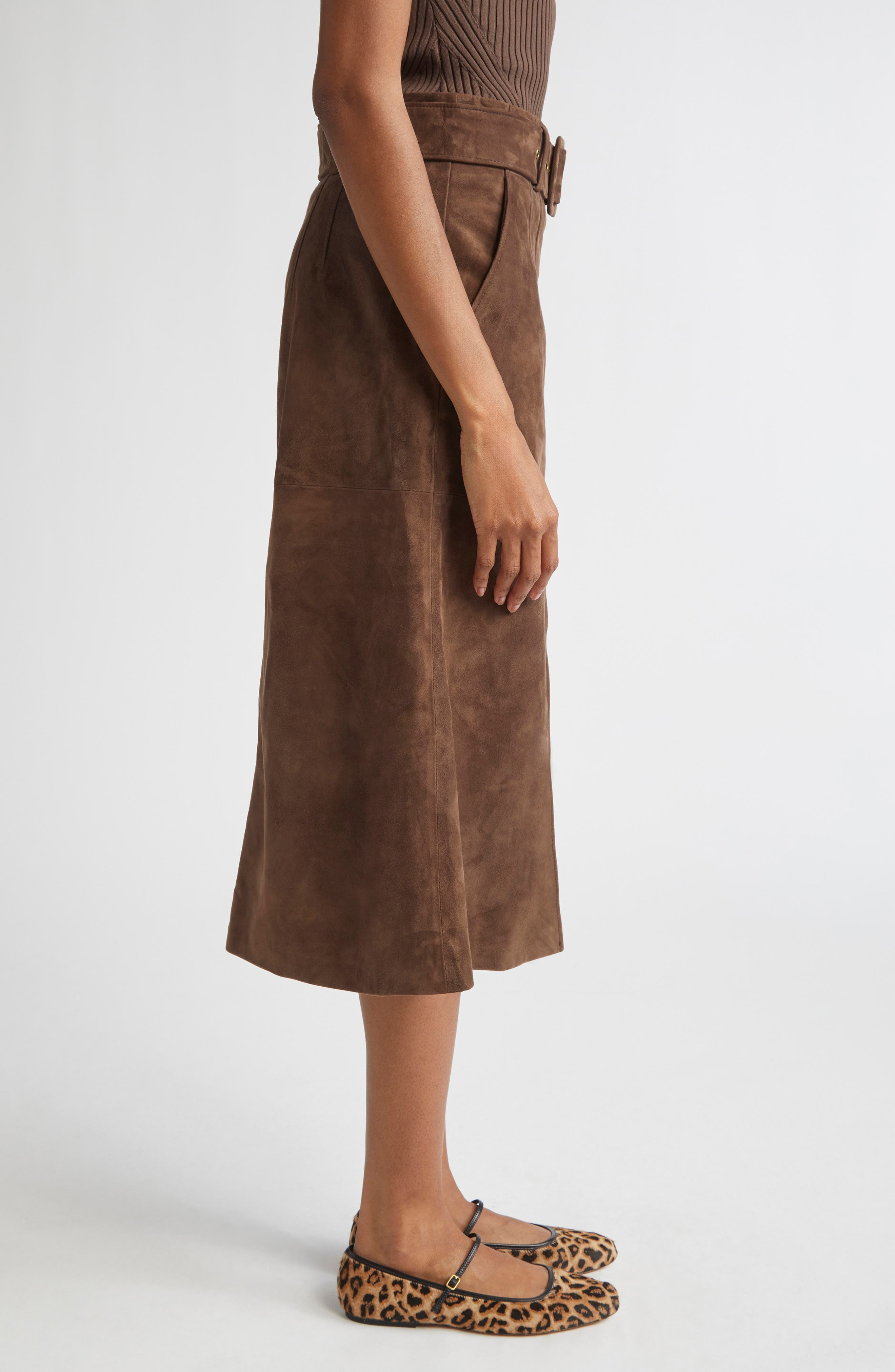 Veronica Beard Alexie Suede Skirt in Mocha at Nordstrom - 3