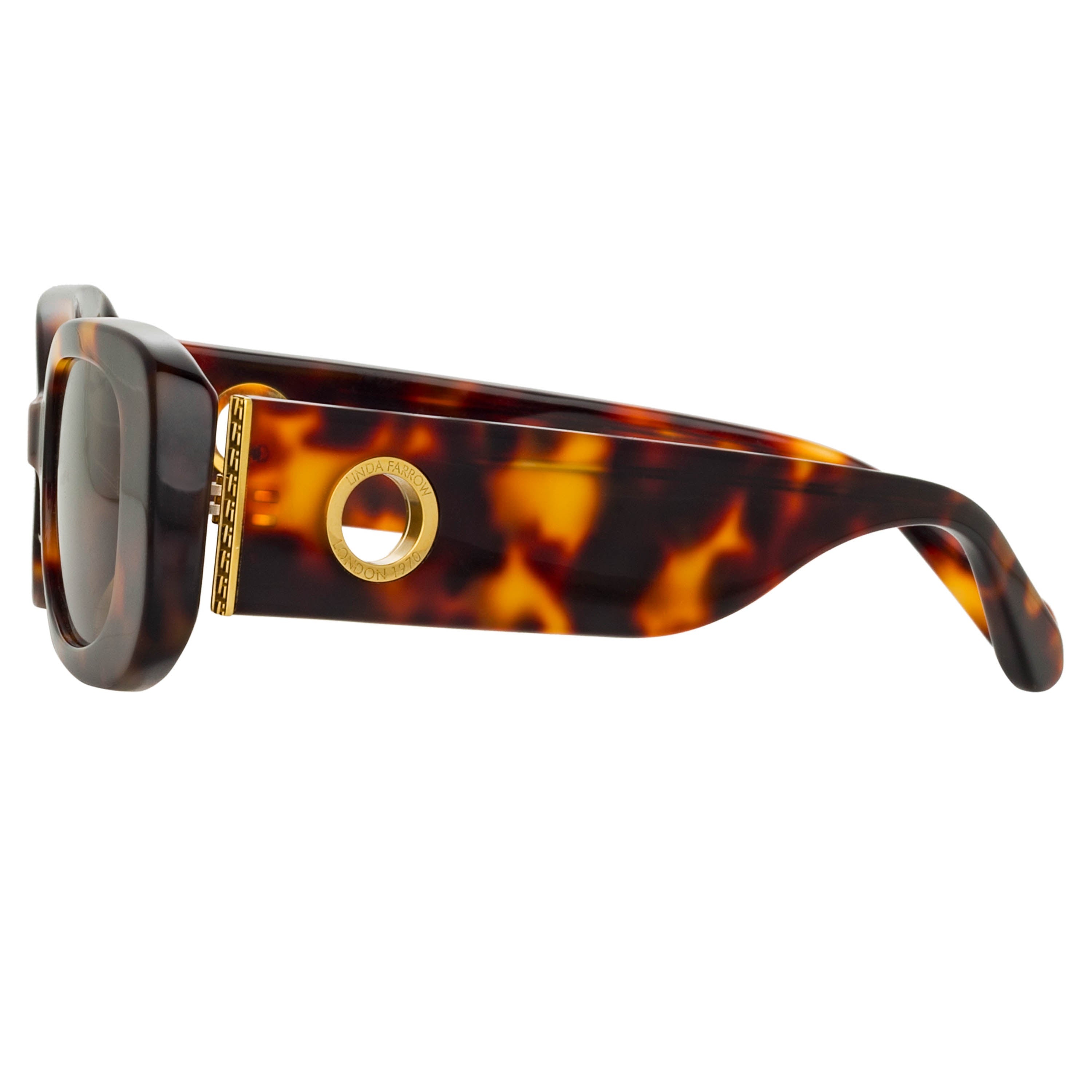 LOLA RECTANGULAR SUNGLASSES IN TORTOISESHELL - 4