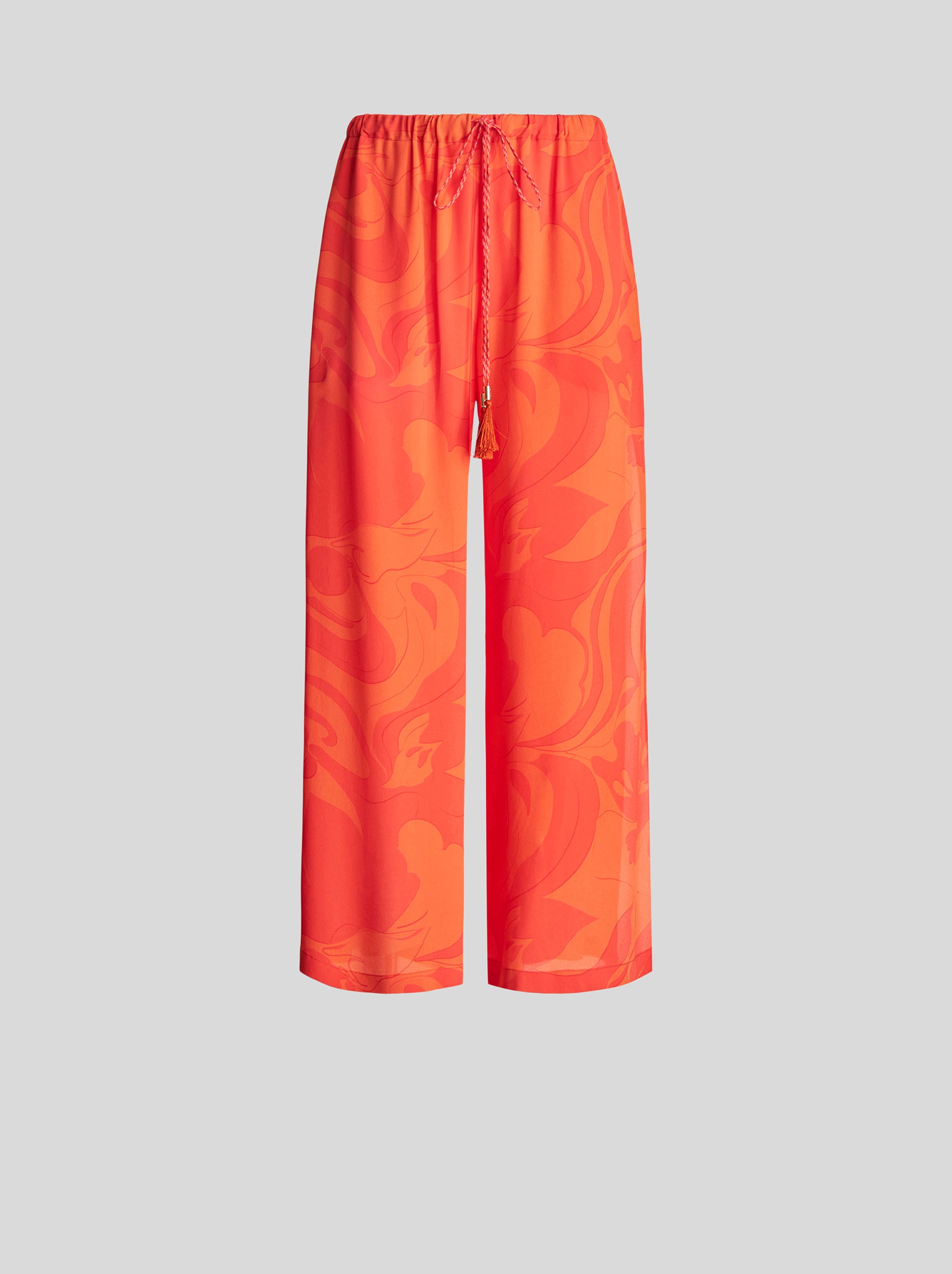 TROUSERS WITH FLORAL WAVES - 1