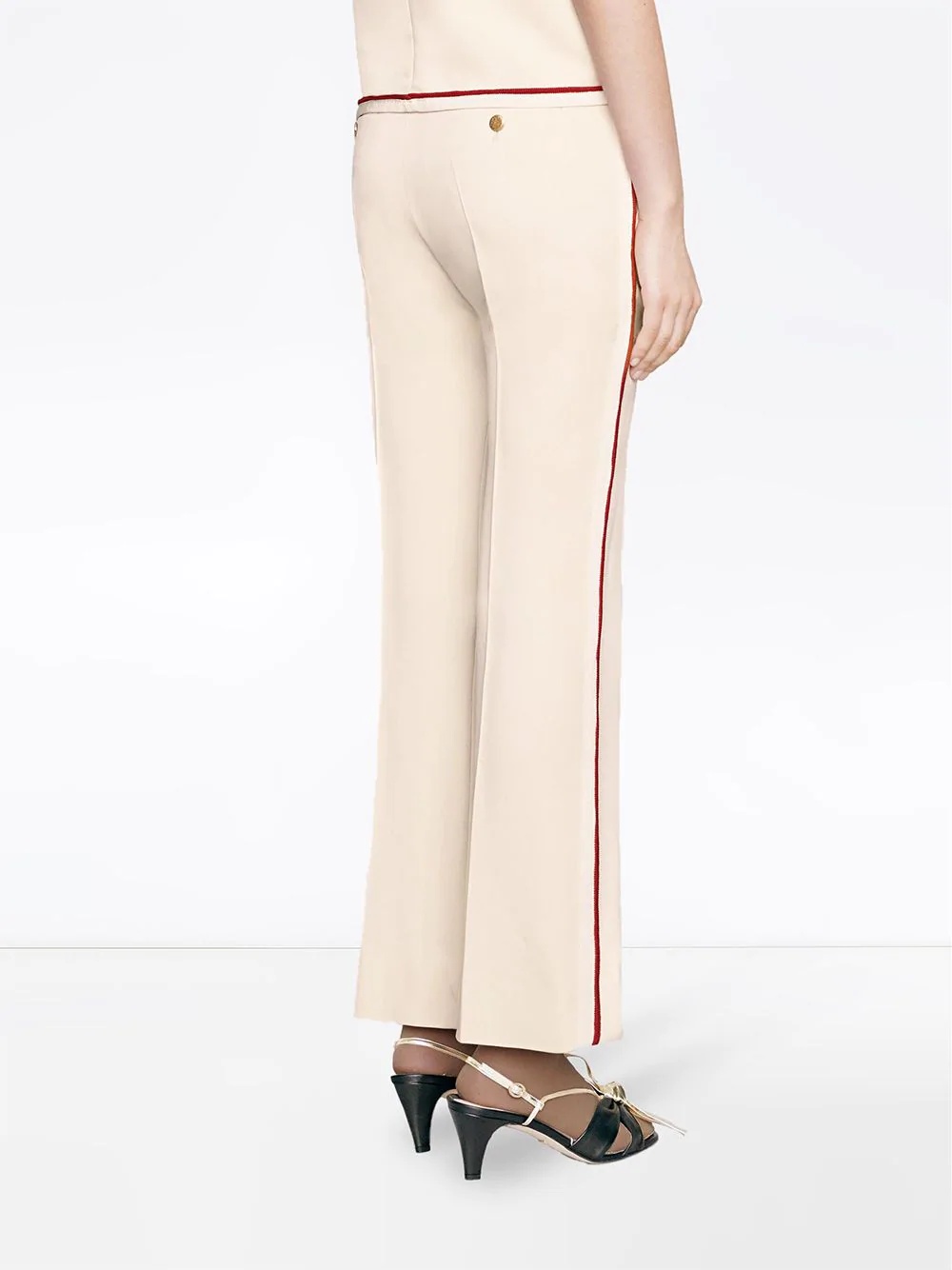 contrast trim bootcut trousers - 4