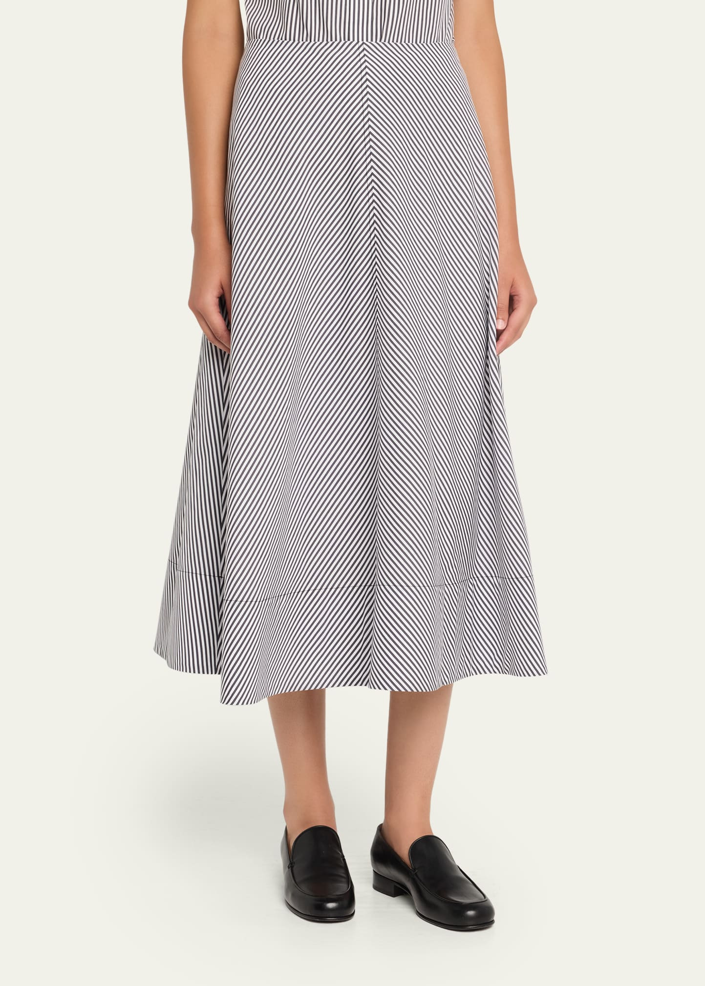 Knox Striped Low-Slung Midi Circle Skirt - 4