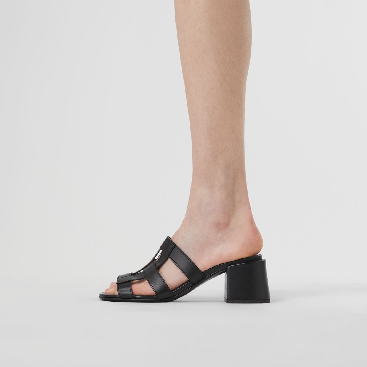 Latticed Leather Sandals - 4