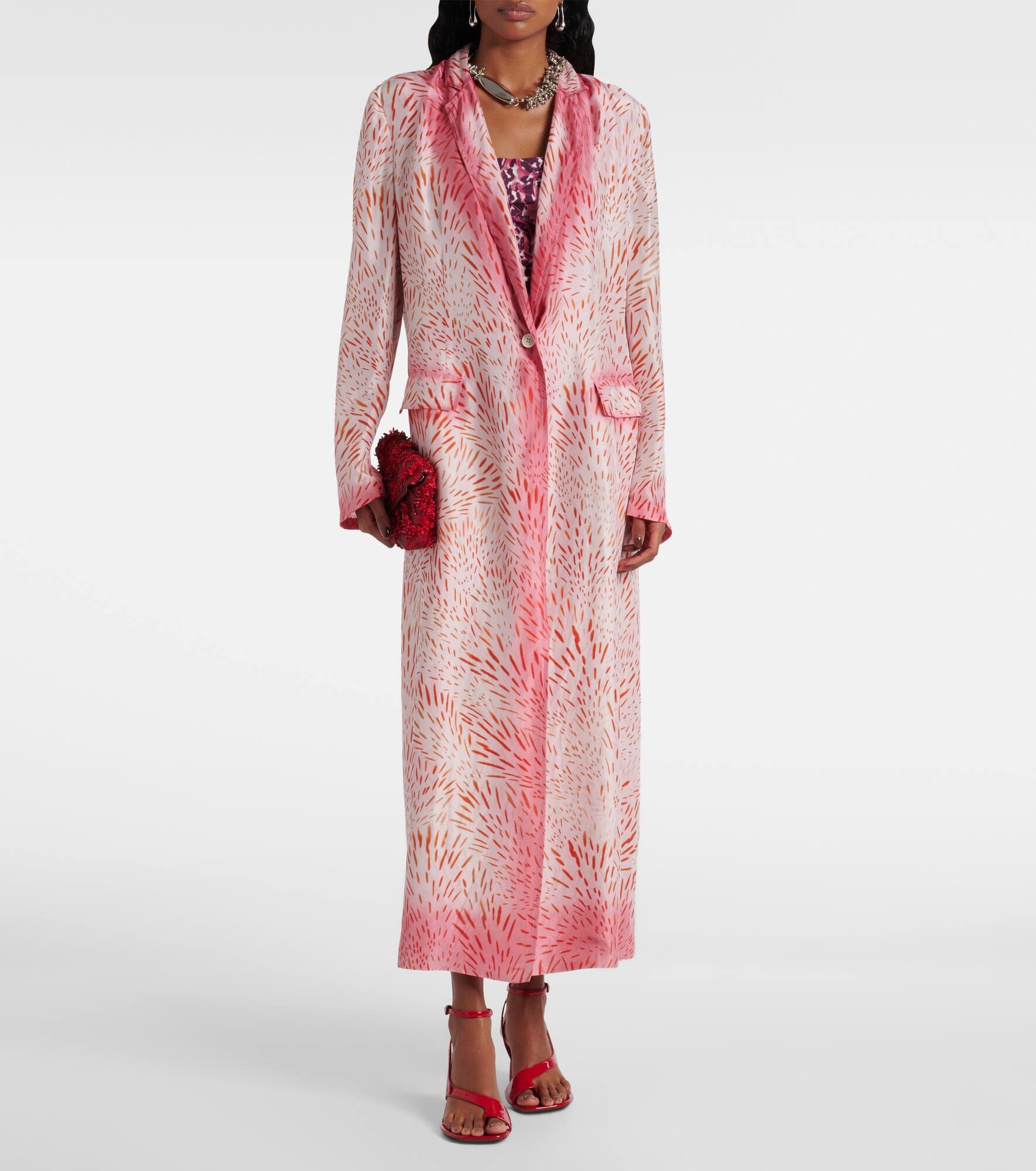 Printed silk coat - 7
