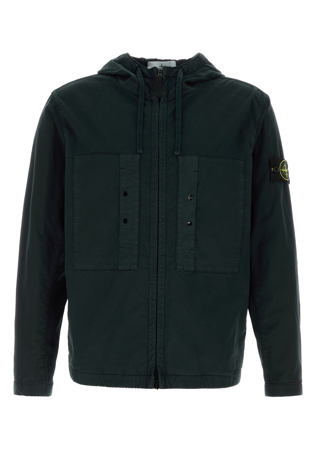 Black stretch cotton jacket - 1
