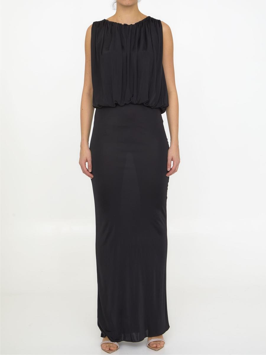 【SAINT LAURENT】LONG DRESS IN SHINY JERSEY●723241Y7F981000 SAINT LAURENT SAINT LAURENT LONG DRESS IN SHINY JERSEY