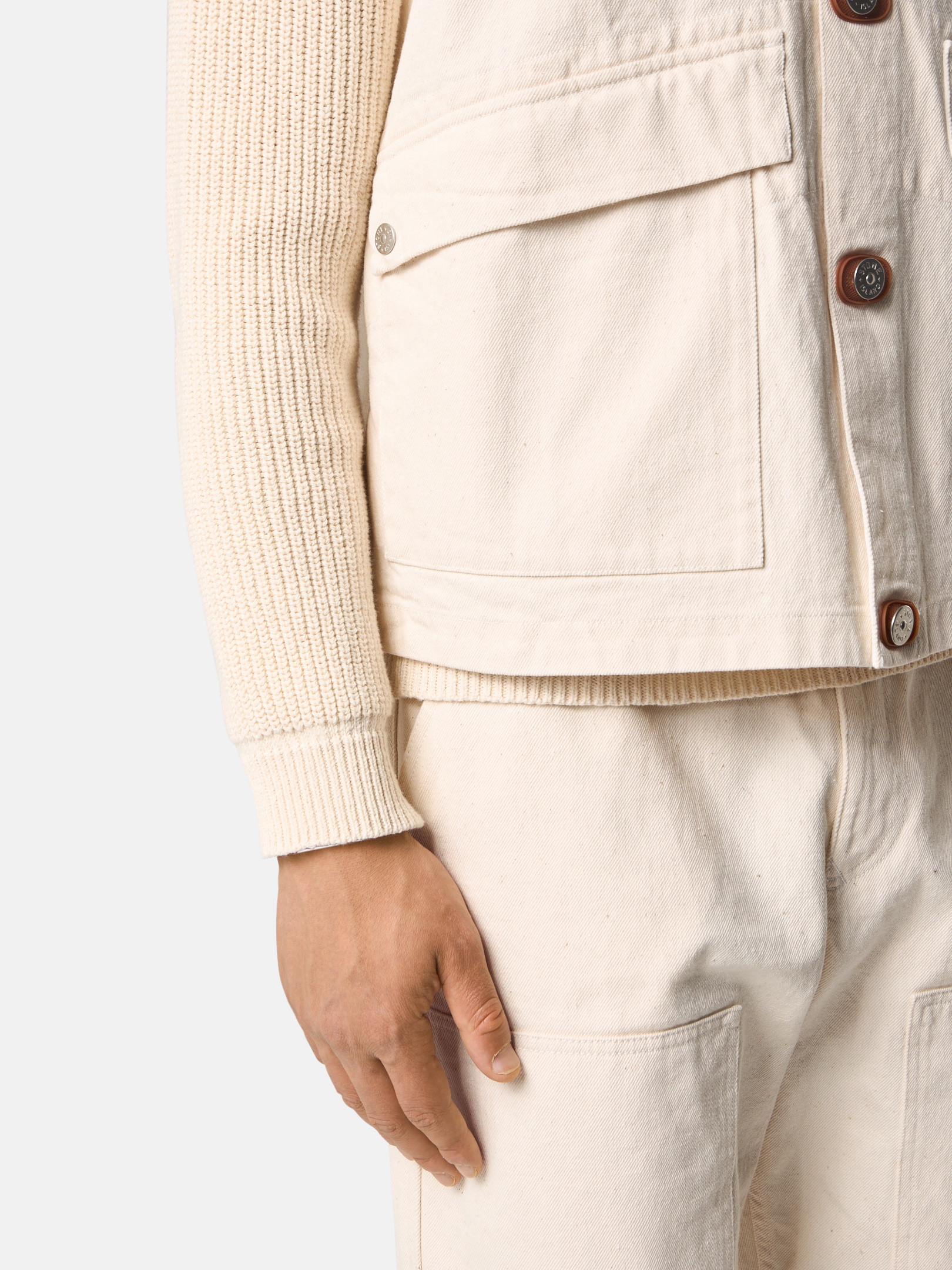 G100012 NATURAL COTTON GABARDINE_STONE ISLAND RAW BEAUTY - 5