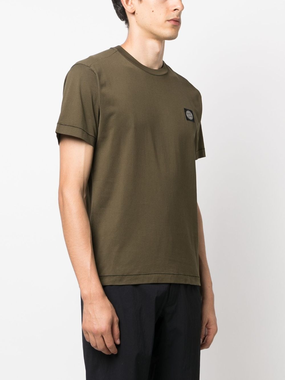 Compass-patch cotton T-shirt - 3