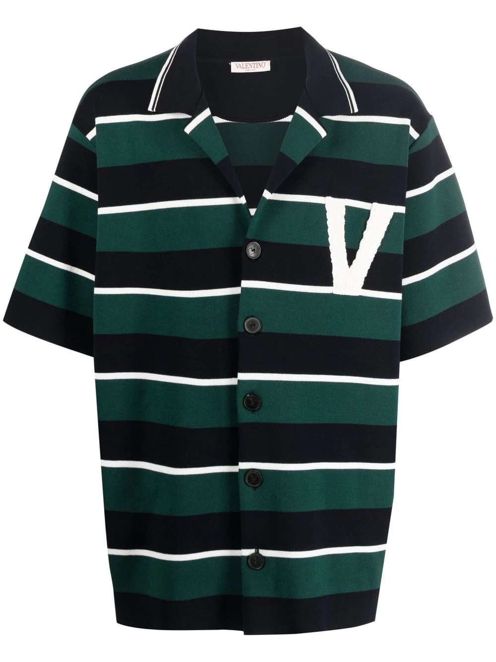 striped button-up sweatshirt - 1