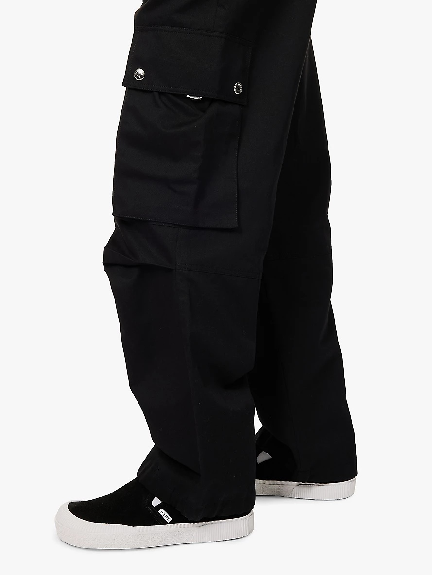 Le Cargo detachable-belt straight-leg relaxed-fit cotton and linen trousers - 5