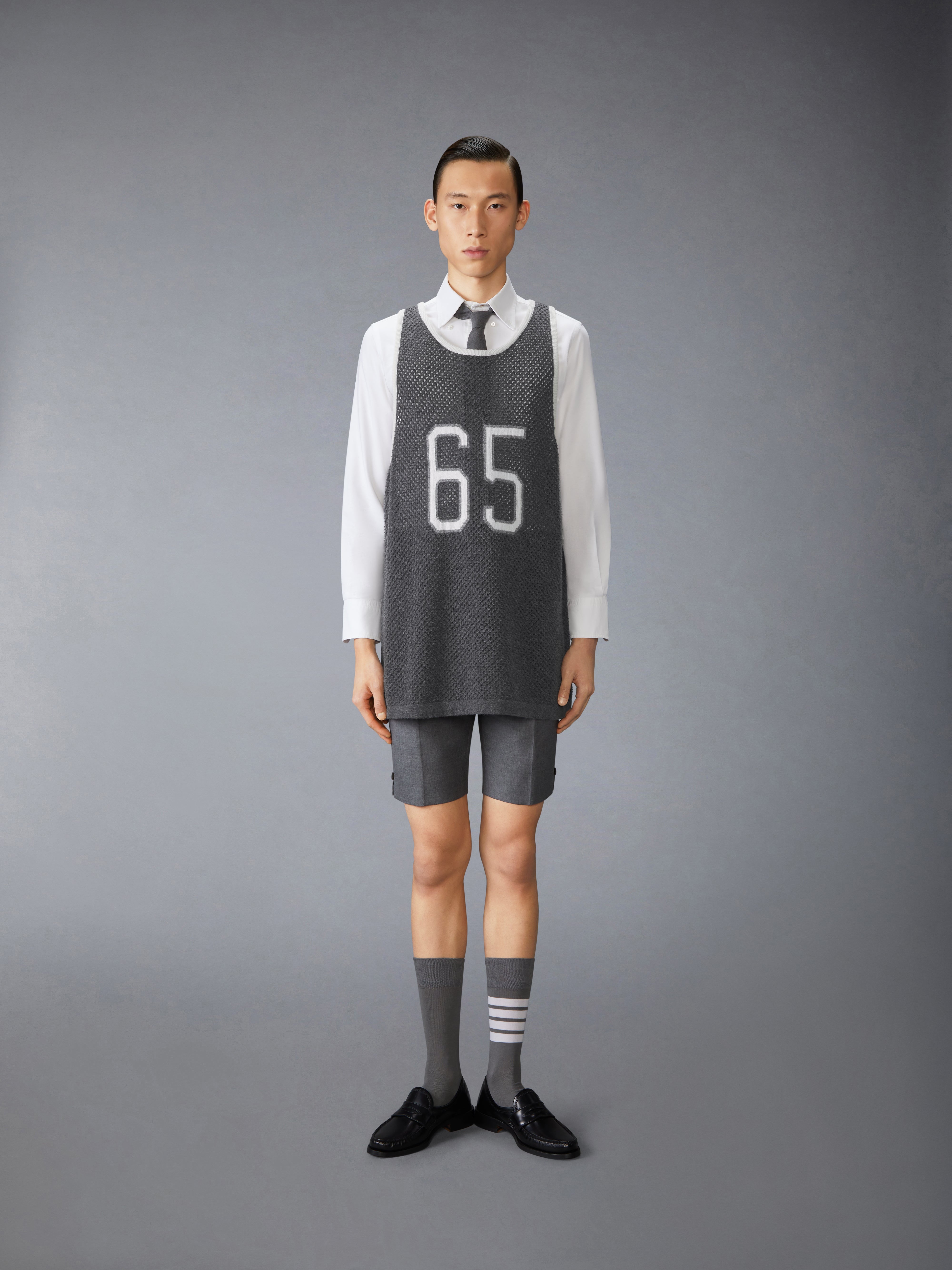 INTARSIA CASHMERE MESH BASKETBALL JERSEY - 3