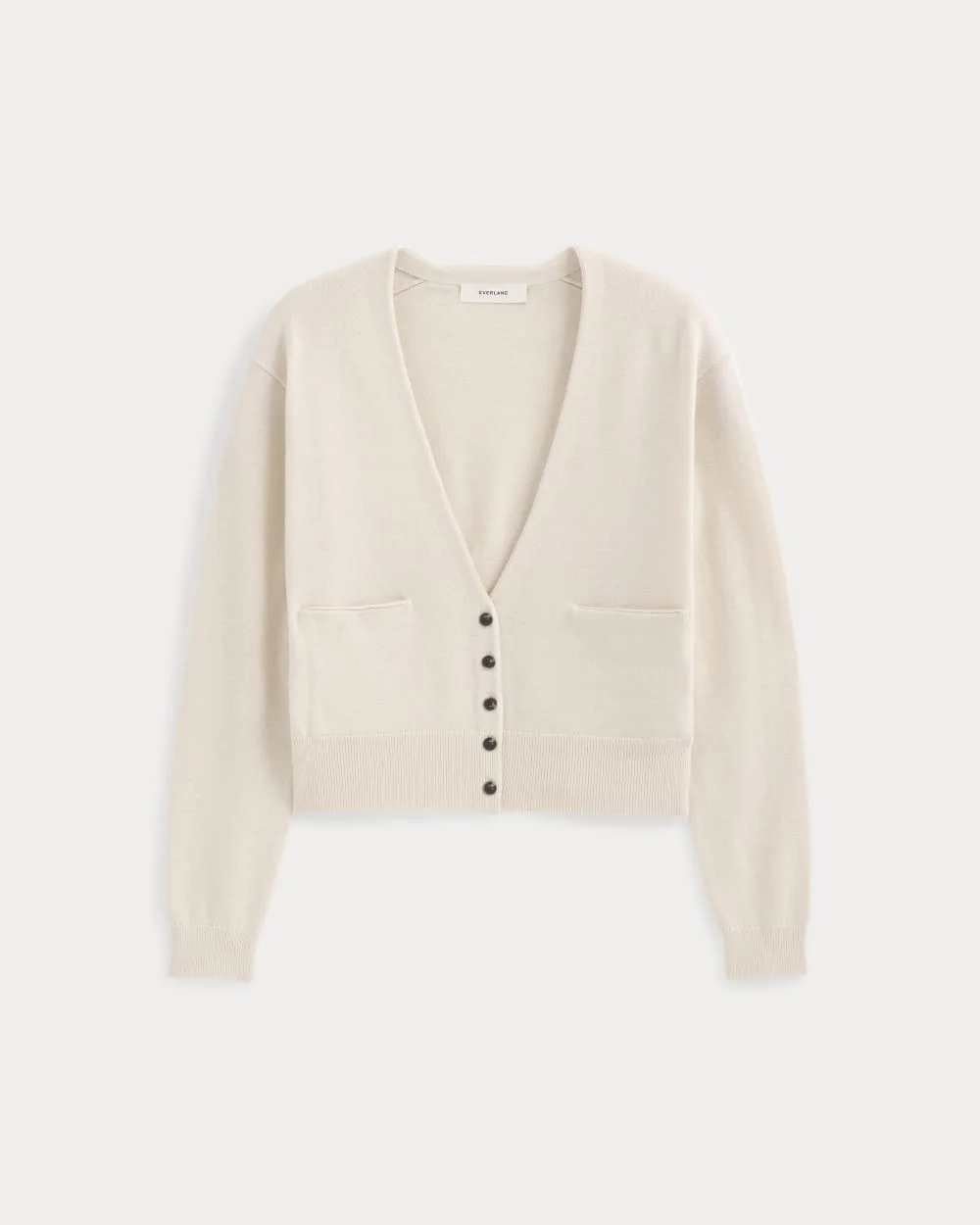 DEEP V-NECK CARDIGAN IN COTTON MERINO - 1