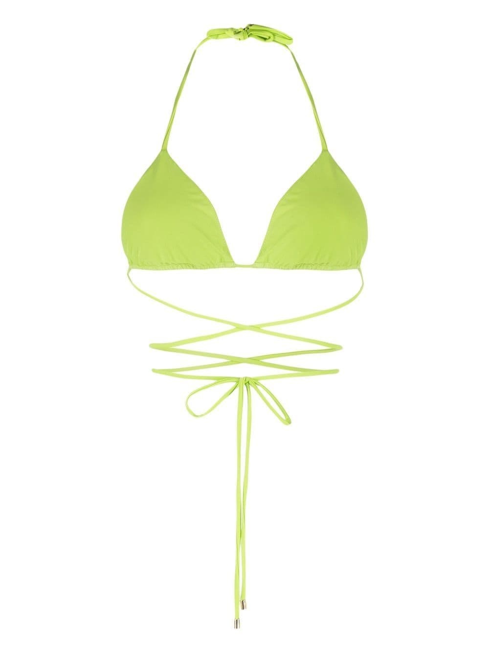 crystal triangle strappy bikini top - 2