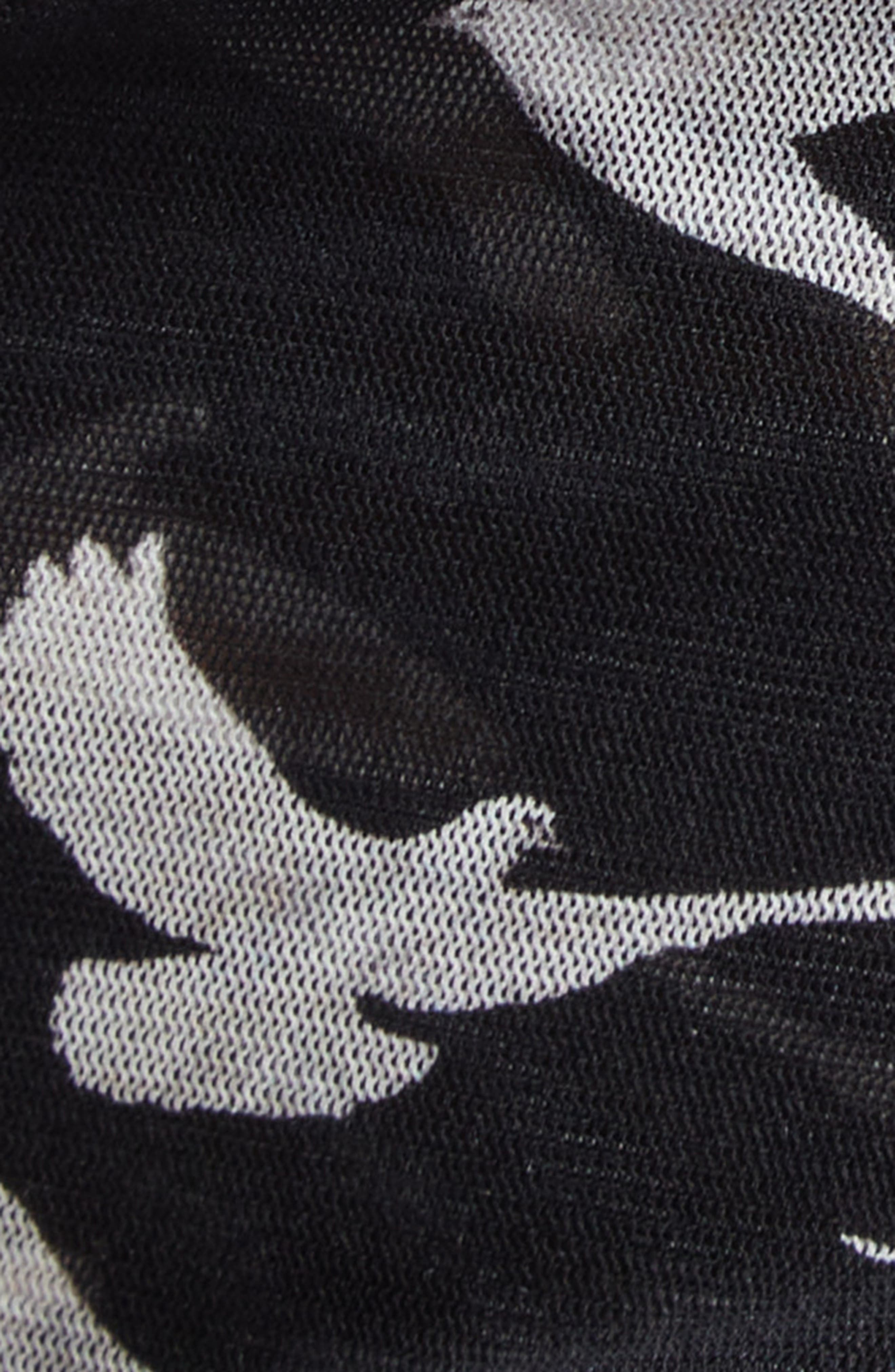 Stella McCartney Flying Bird Haze Gathered Strapless Mesh Dress in Black at Nordstrom - 6