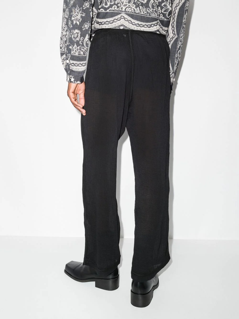 semi-sheer loose-fit trousers - 3