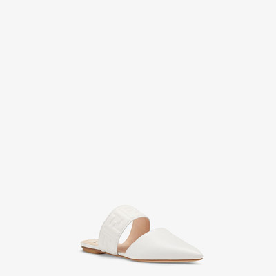 FENDI White leather mules outlook
