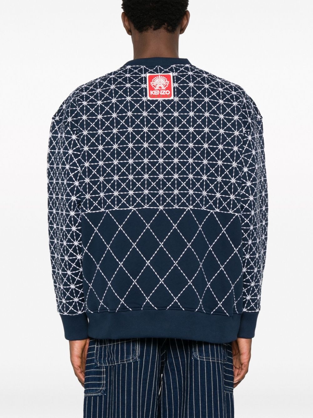 Sashiko Stitch embroidered sweatshirt - 4