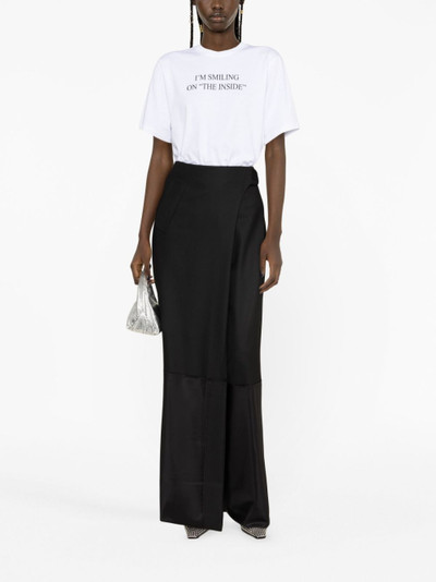 Victoria Beckham satin-trim maxi wrap skirt outlook