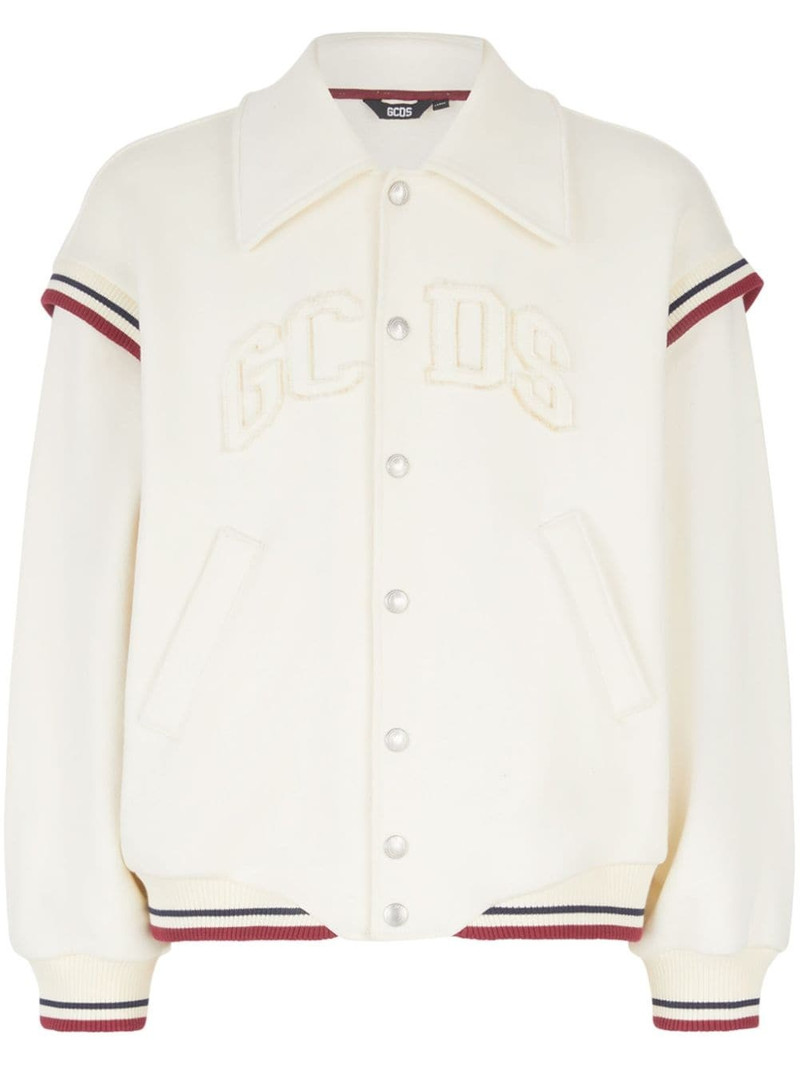logo-embroidered cotton bomber jacket 1