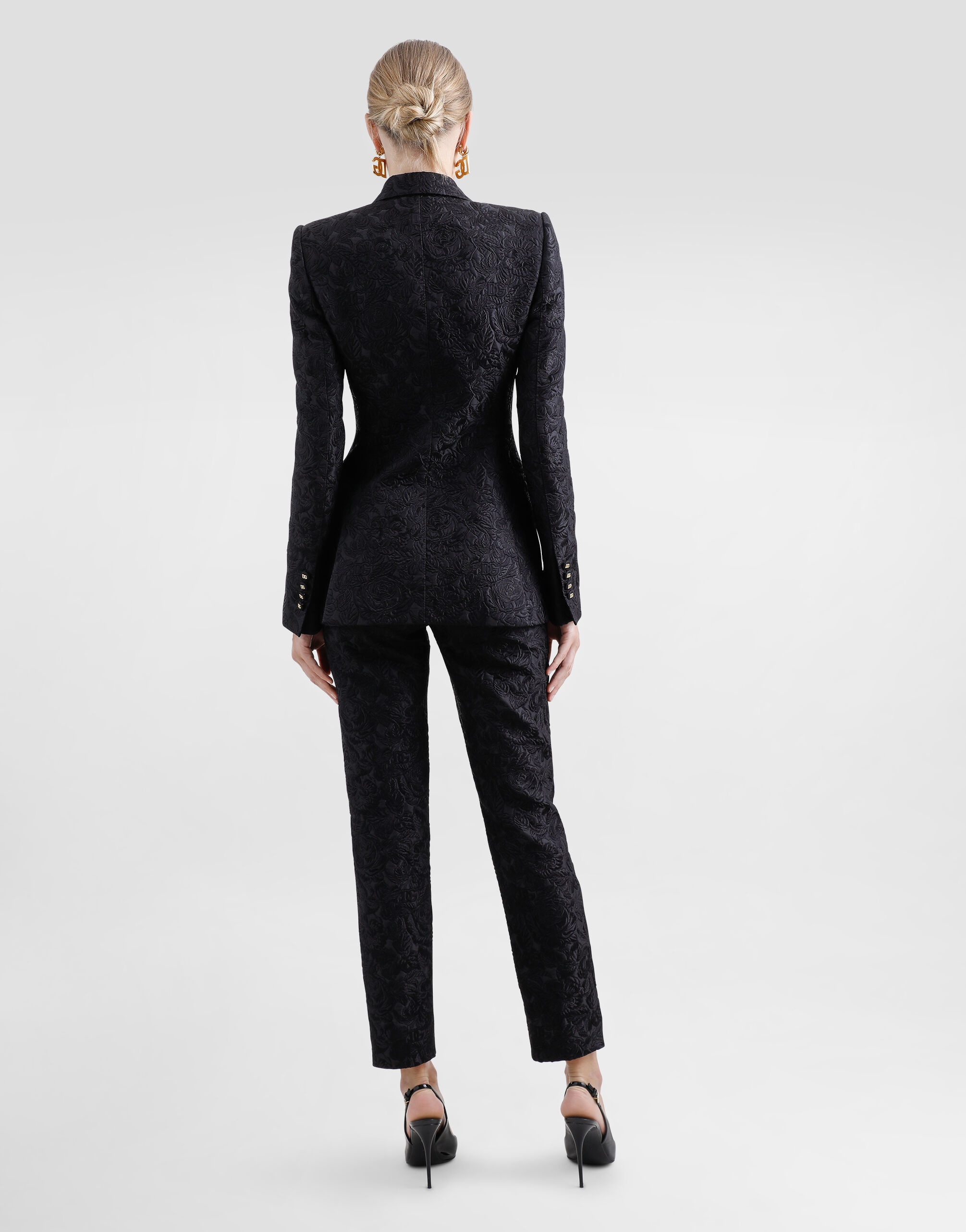 Single-breasted floral quilted jacquard Turlington jacket - 3