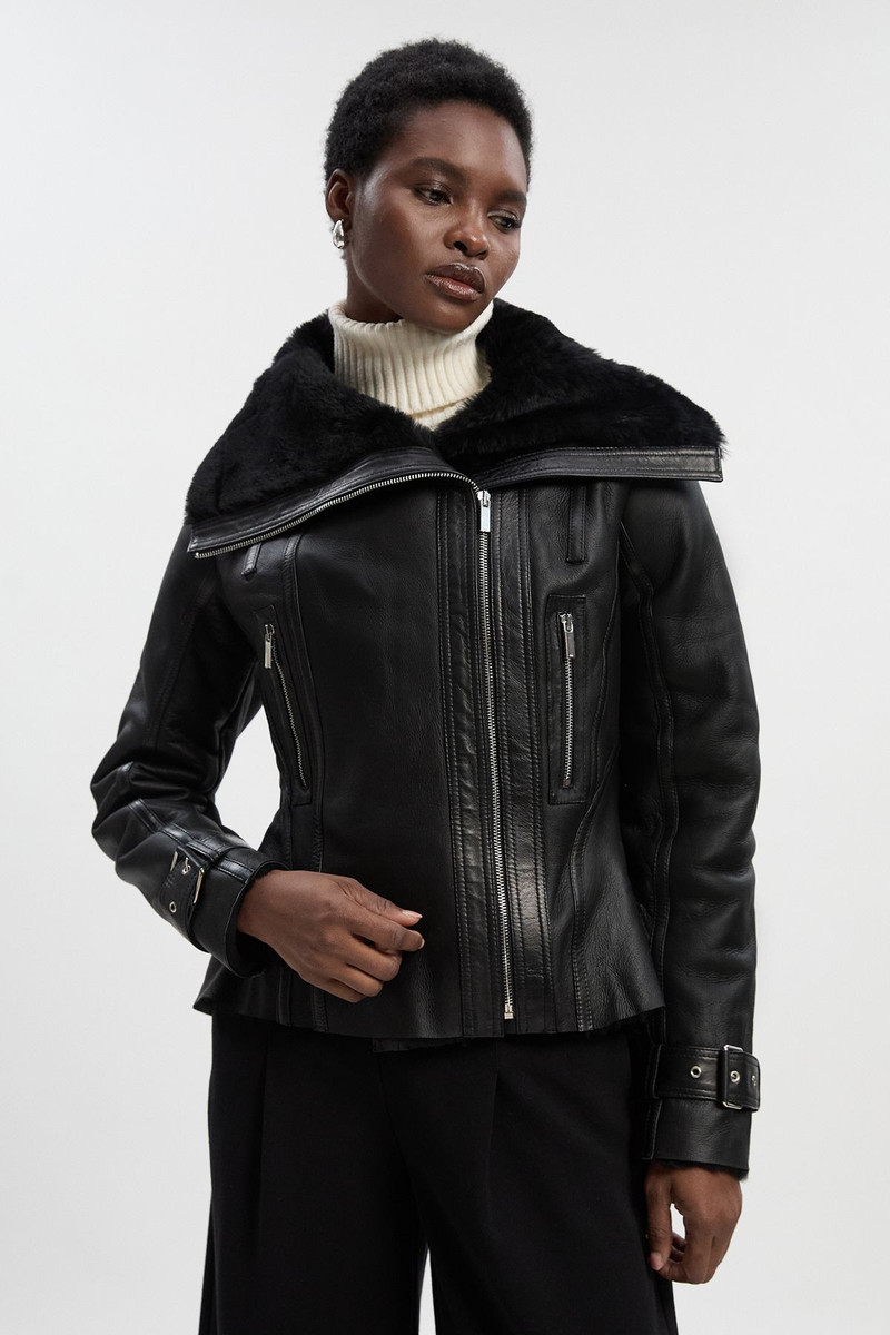 Shearling High Low Jacket 1
