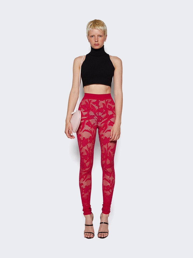 Alaïa Lace Leggings Fuchsia outlook