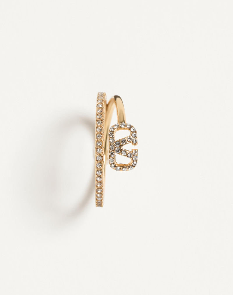 Valentino VLOGO SIGNATURE METAL AND SWAROVSKI® CRYSTAL RING outlook