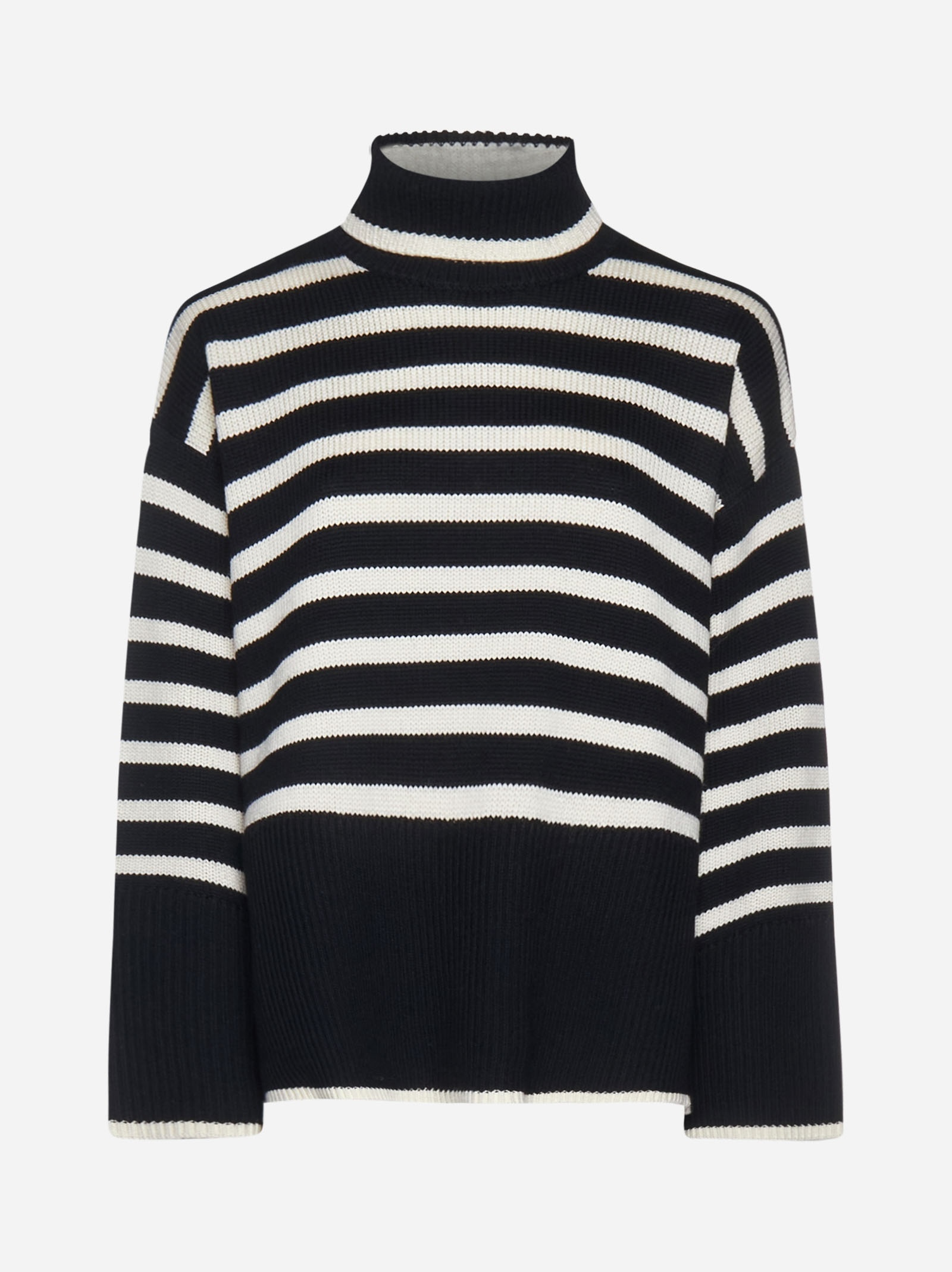 Striped wool and cotton turtleneck - 1